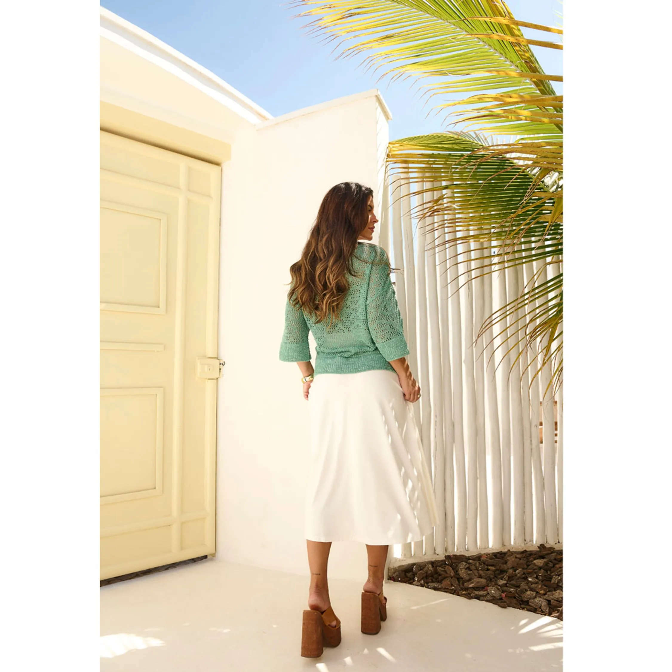 Blusa Tricot Mix Pontos Aline
