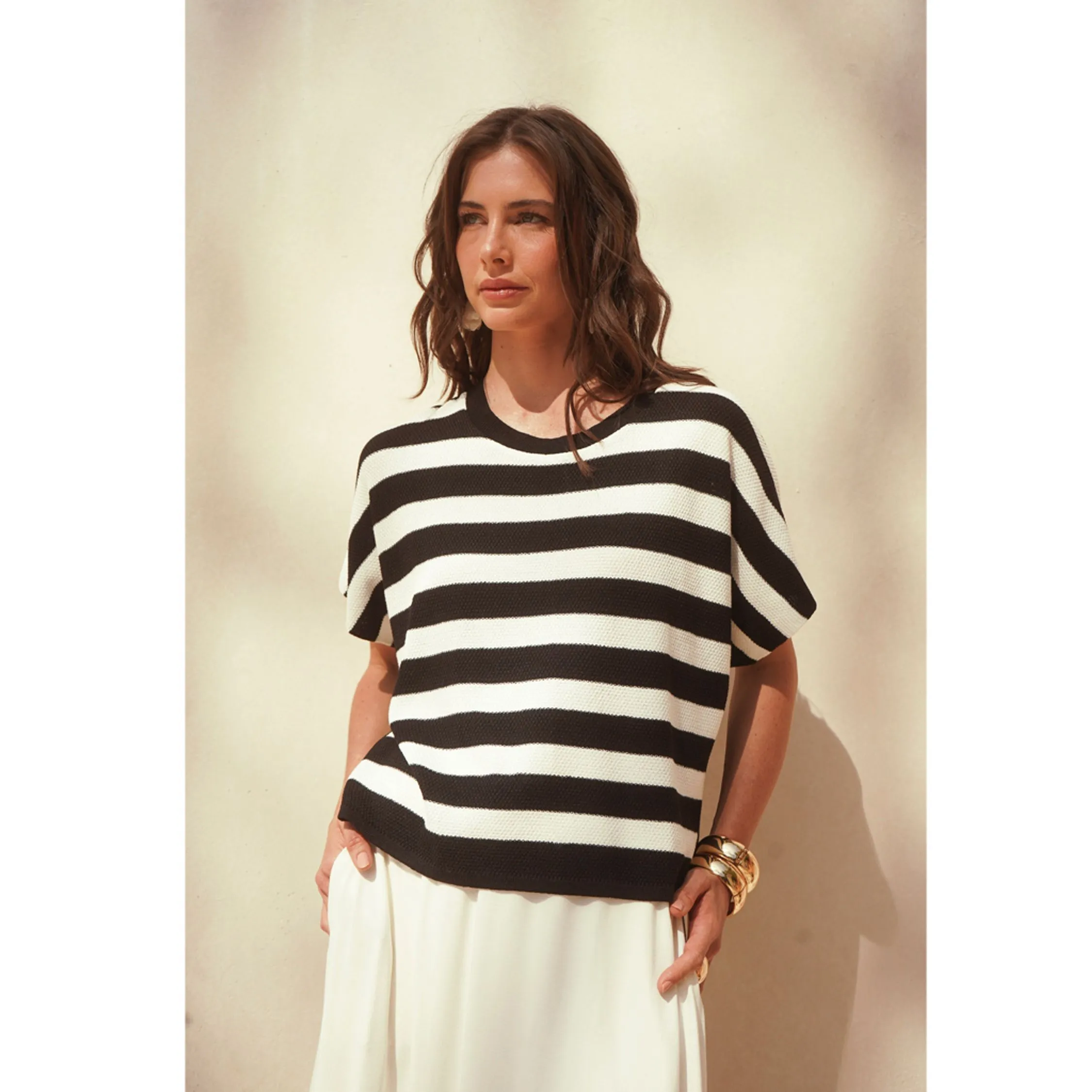 Blusa Ampla Stripe Savannah