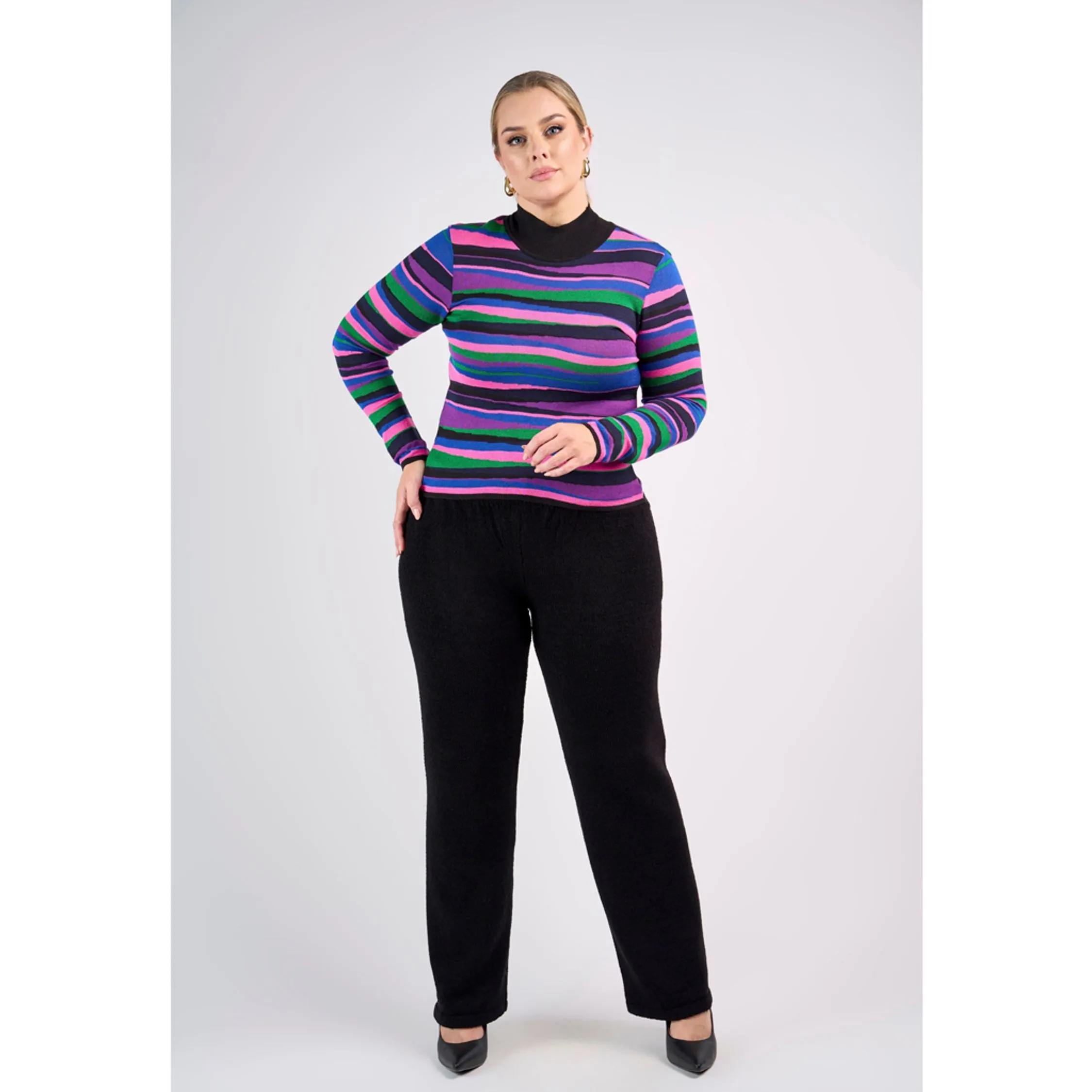 Blusa Listras Gola Alta Ana Valeria