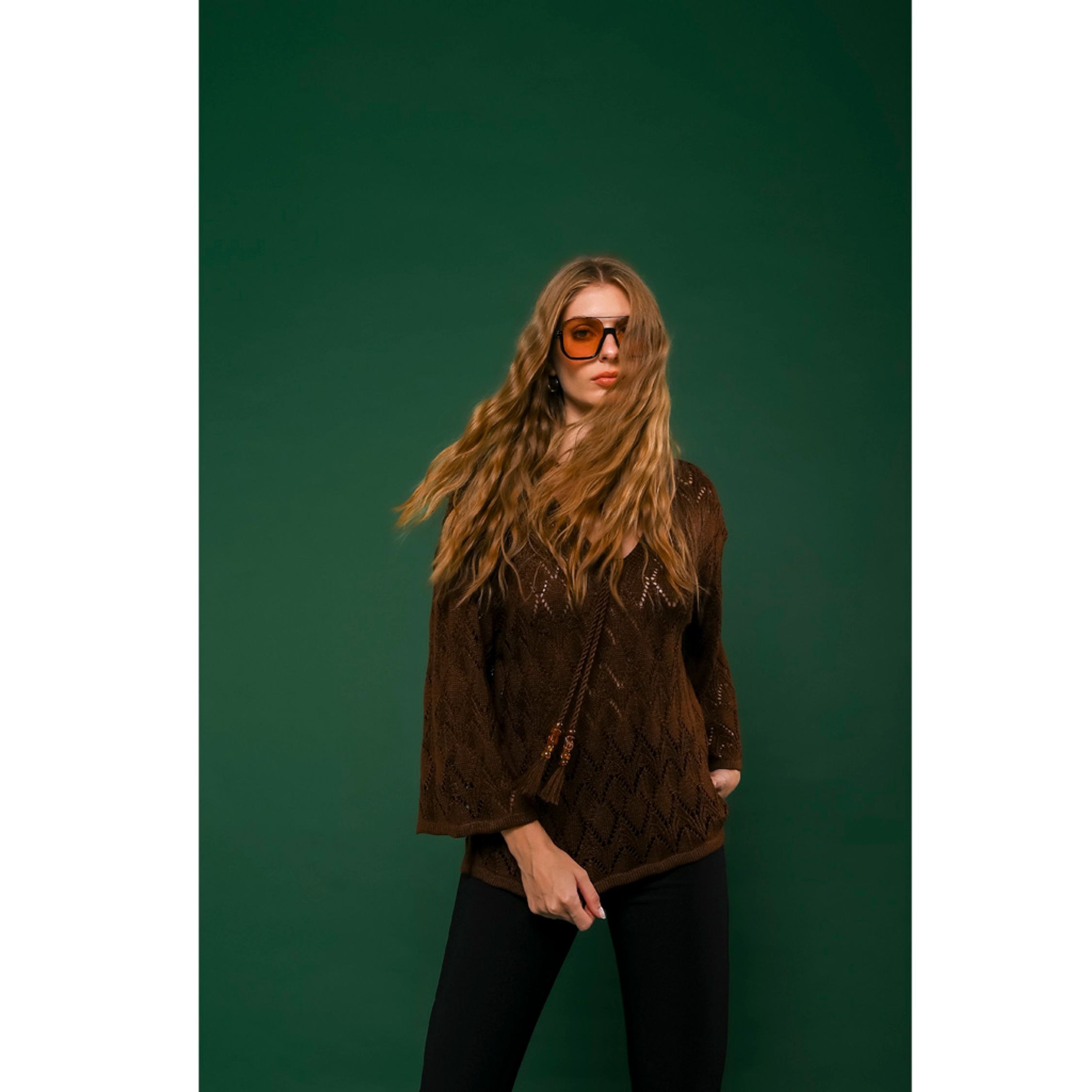 Blusa Tricot Decote V Emily