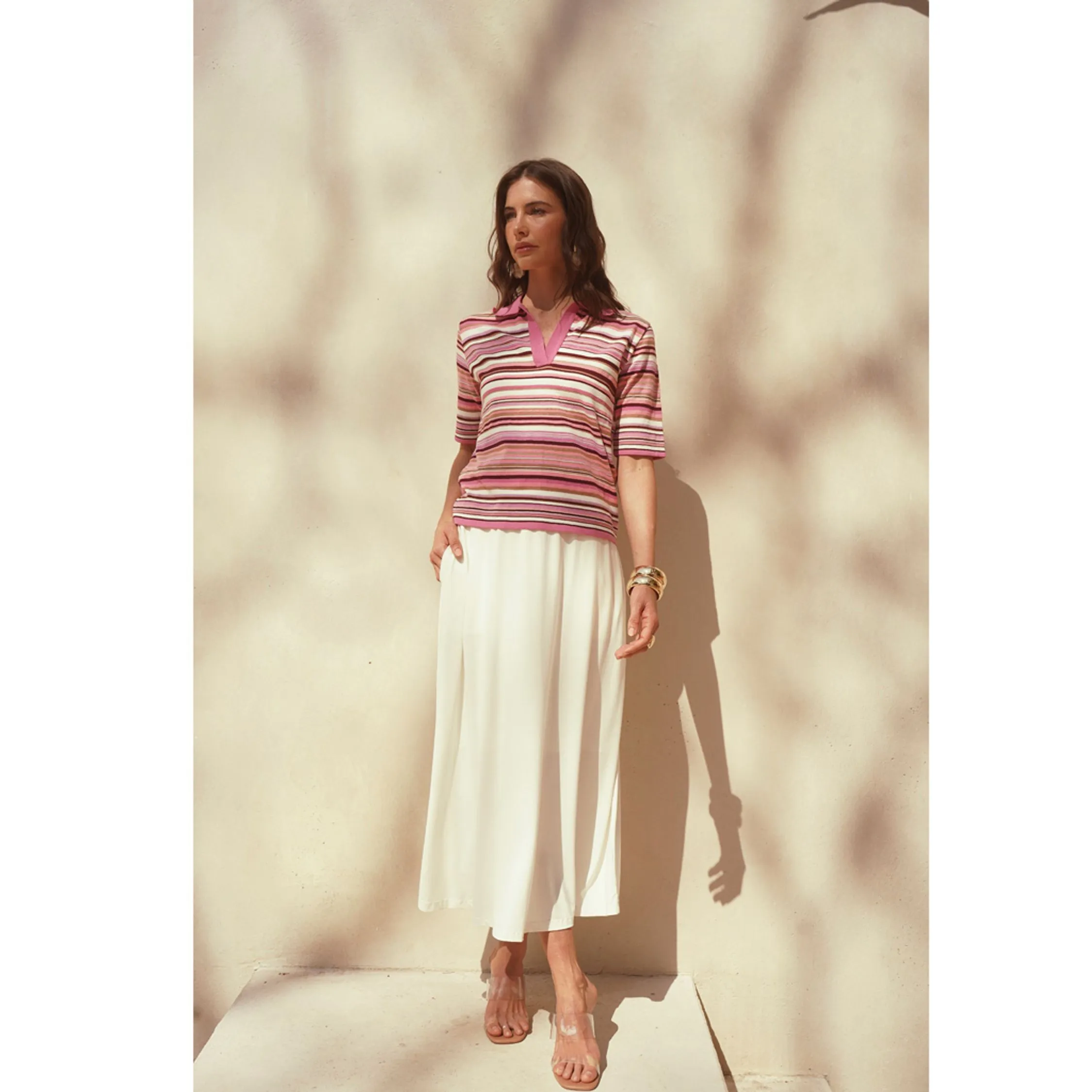 Blusa Tricot Gola Polo Elis