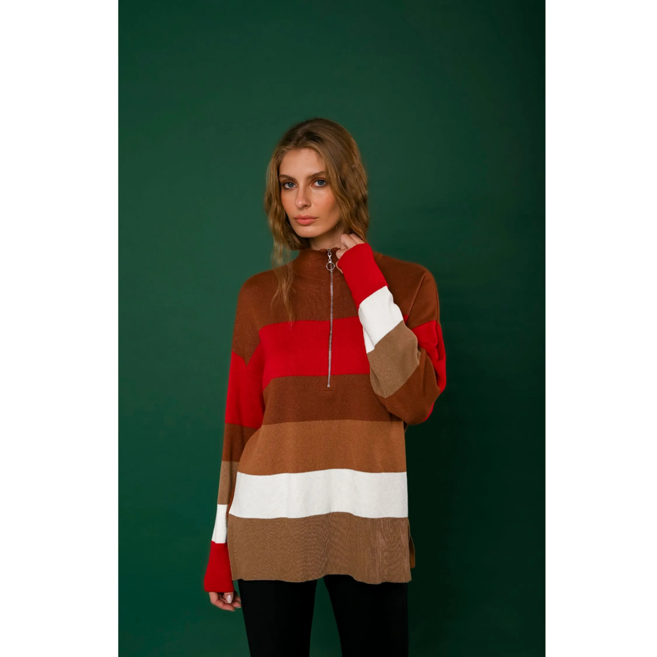 Blusa Tricot Gola Ziper Brigida