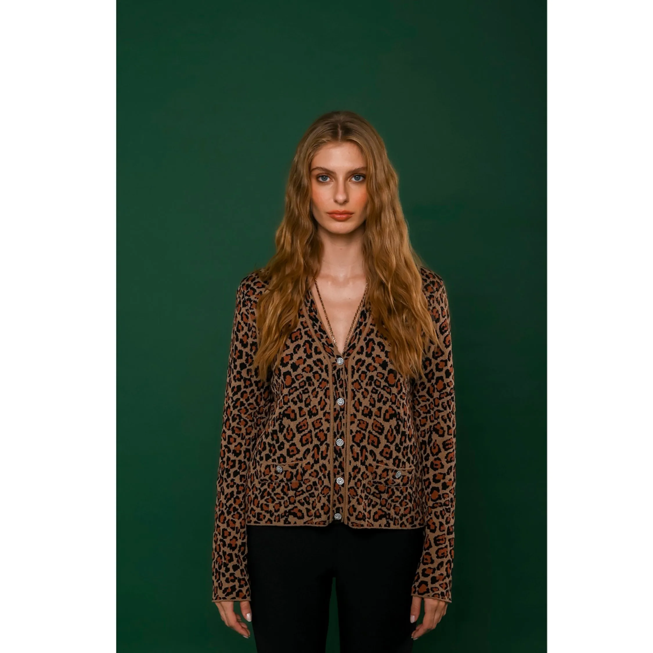 Casaco Tricot Animal Print Dayana