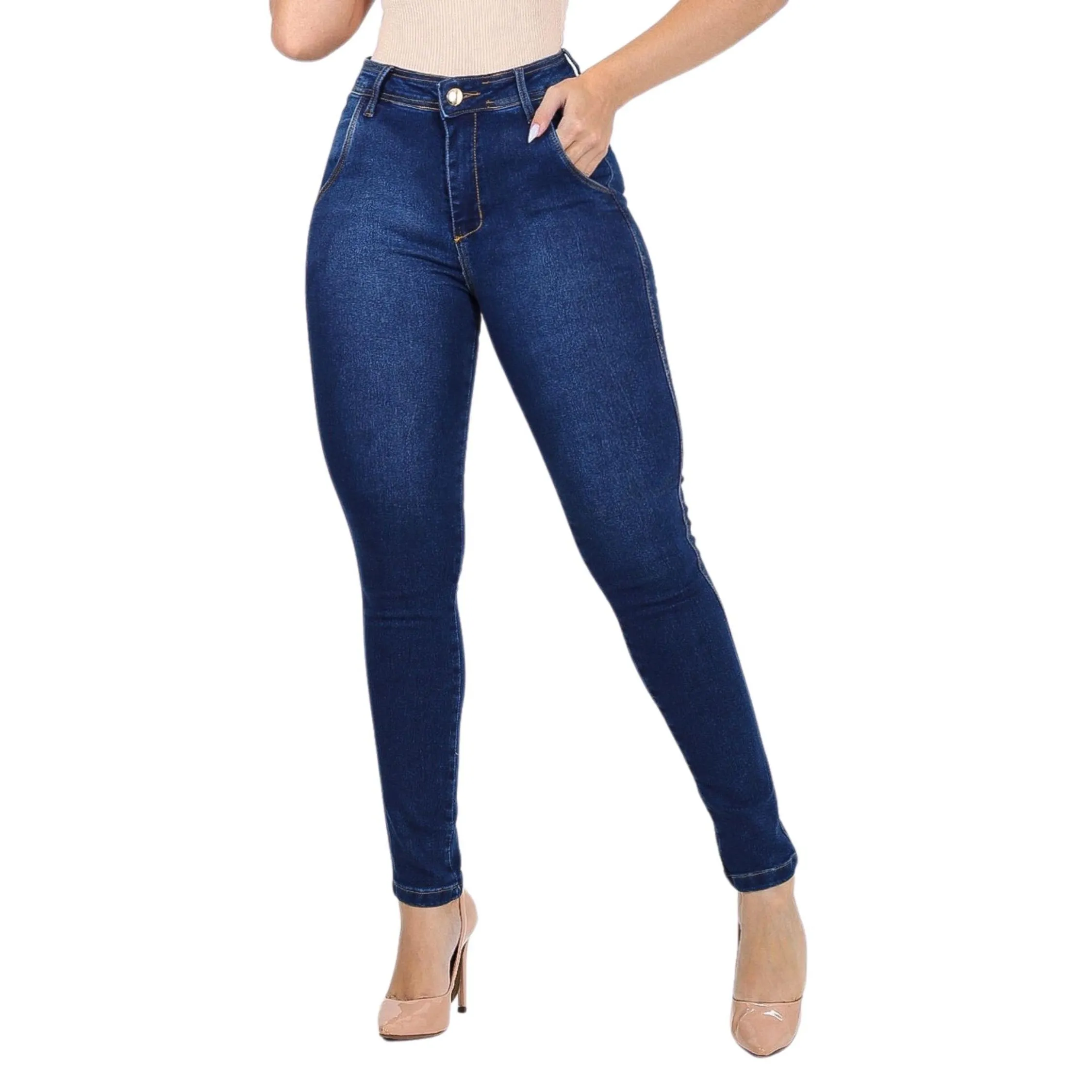 Calça Jeans Feminina Cintura Alta