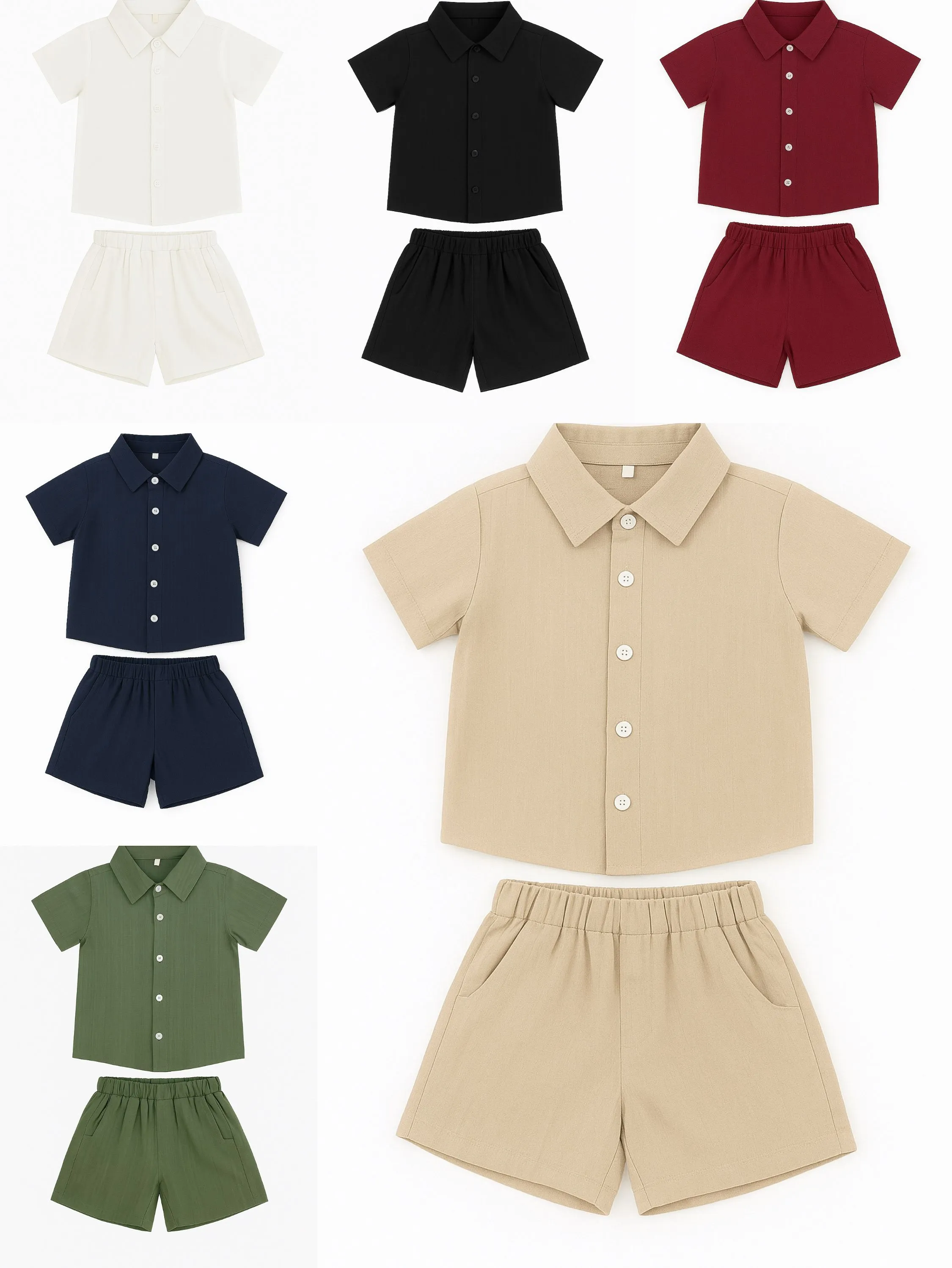 Conjunto Infantil manga curta liso viscolinho