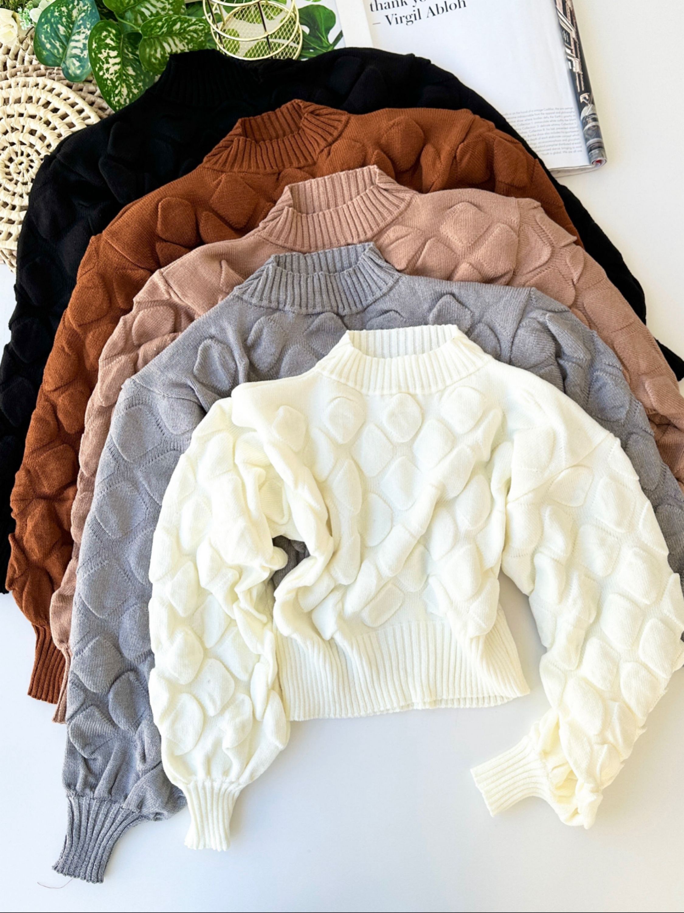 Tricot manga longa outono inverno