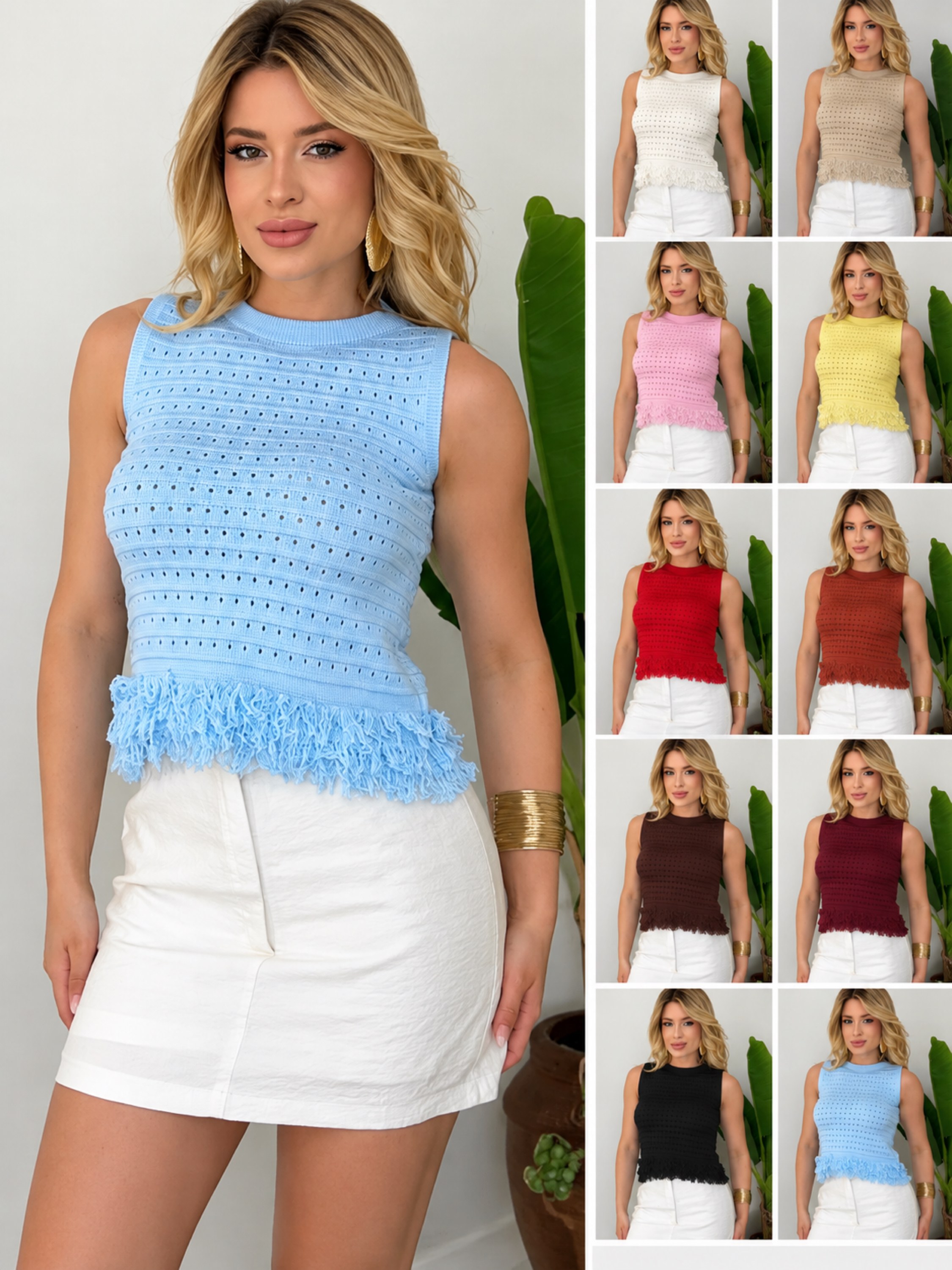 blusa modal franja new