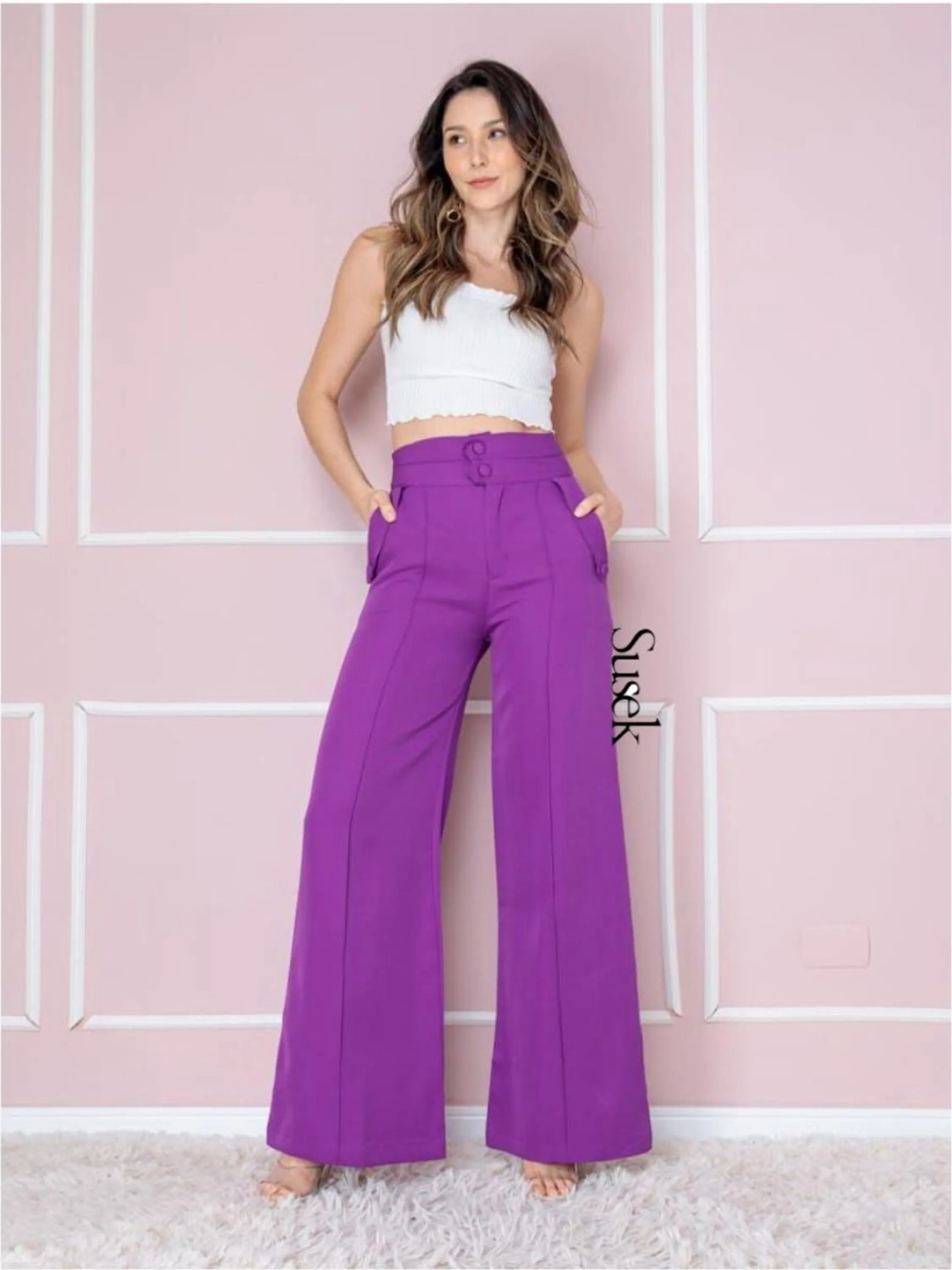 Susek Modas Calça Pantalona Alfaitaria  8297