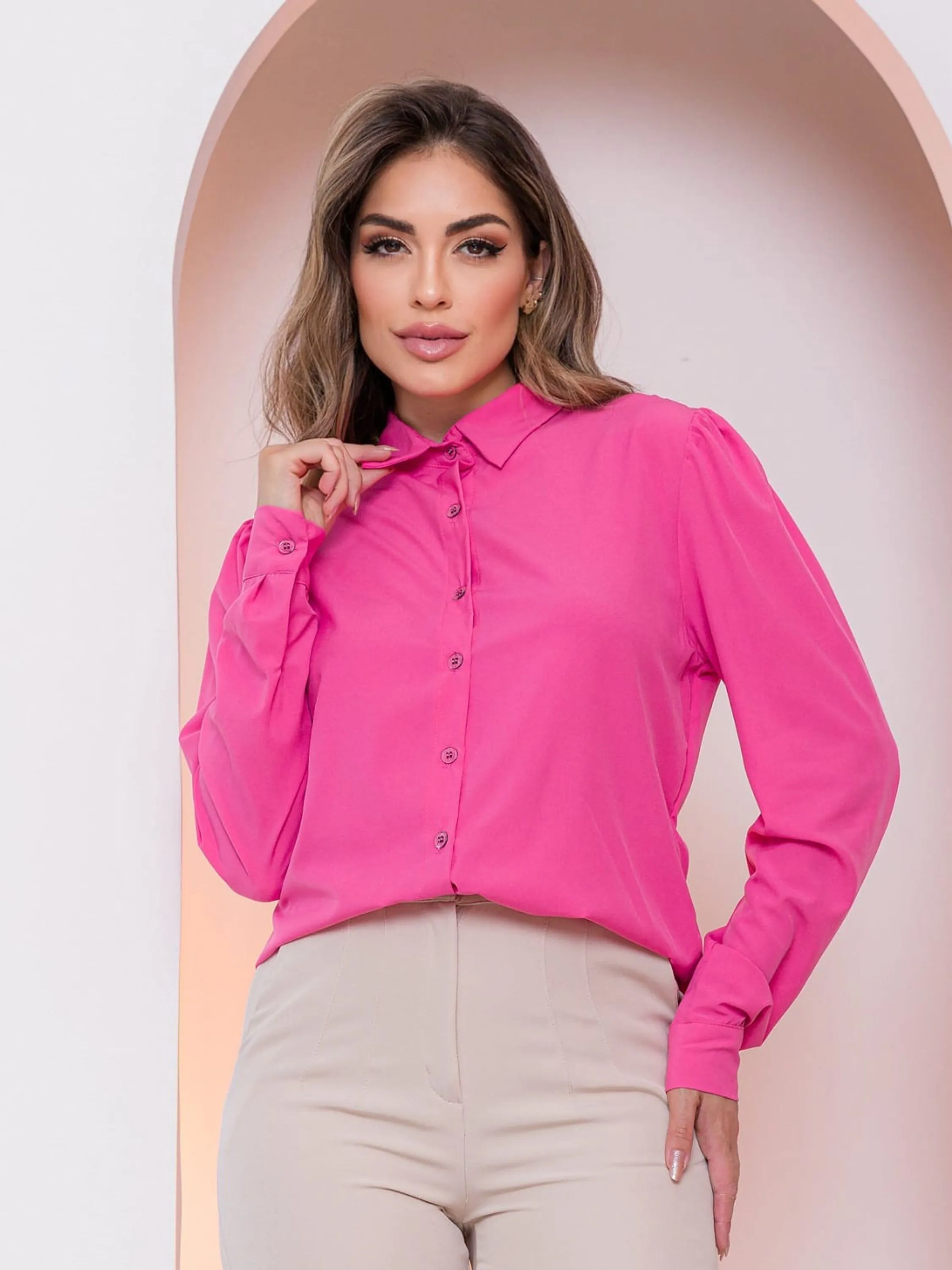 Camisa Poliéster Feminina Tendência 101