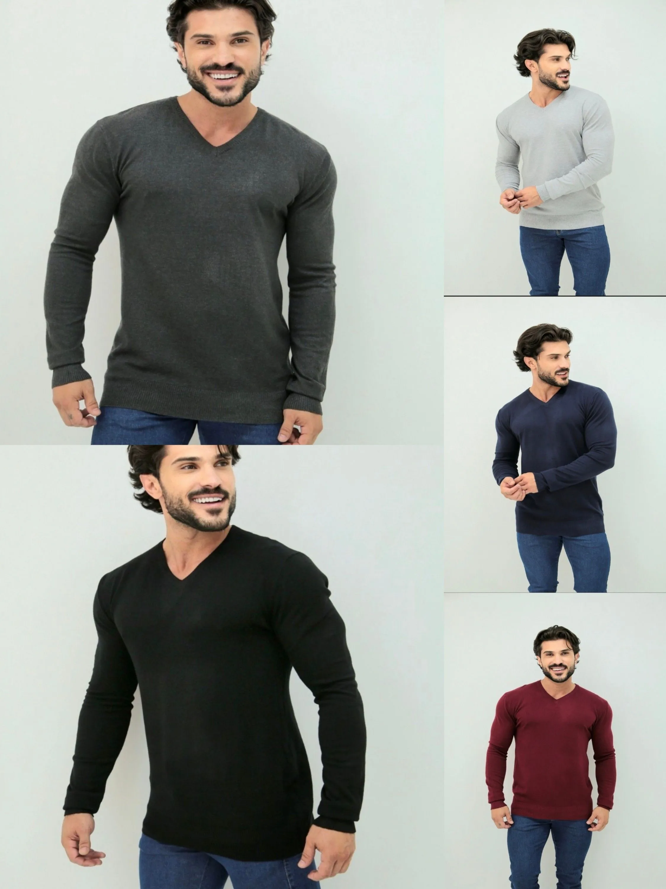 Blusa masculina de tricot sueter
