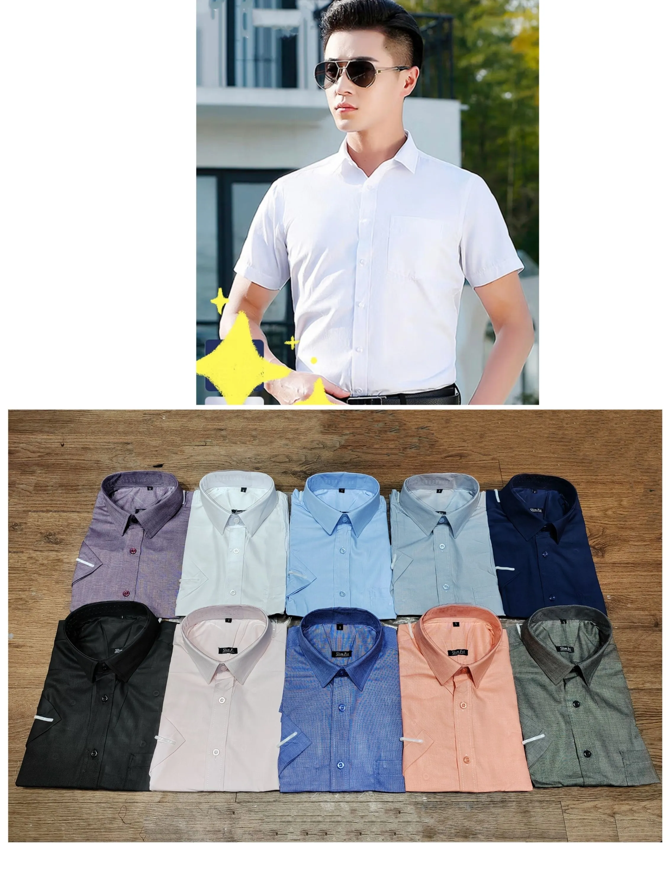 Camisa Social Masculina Manga curtas Slim Fit Sem  Bolso Casual Ideal Para Trabalho, Casamento, Festas.