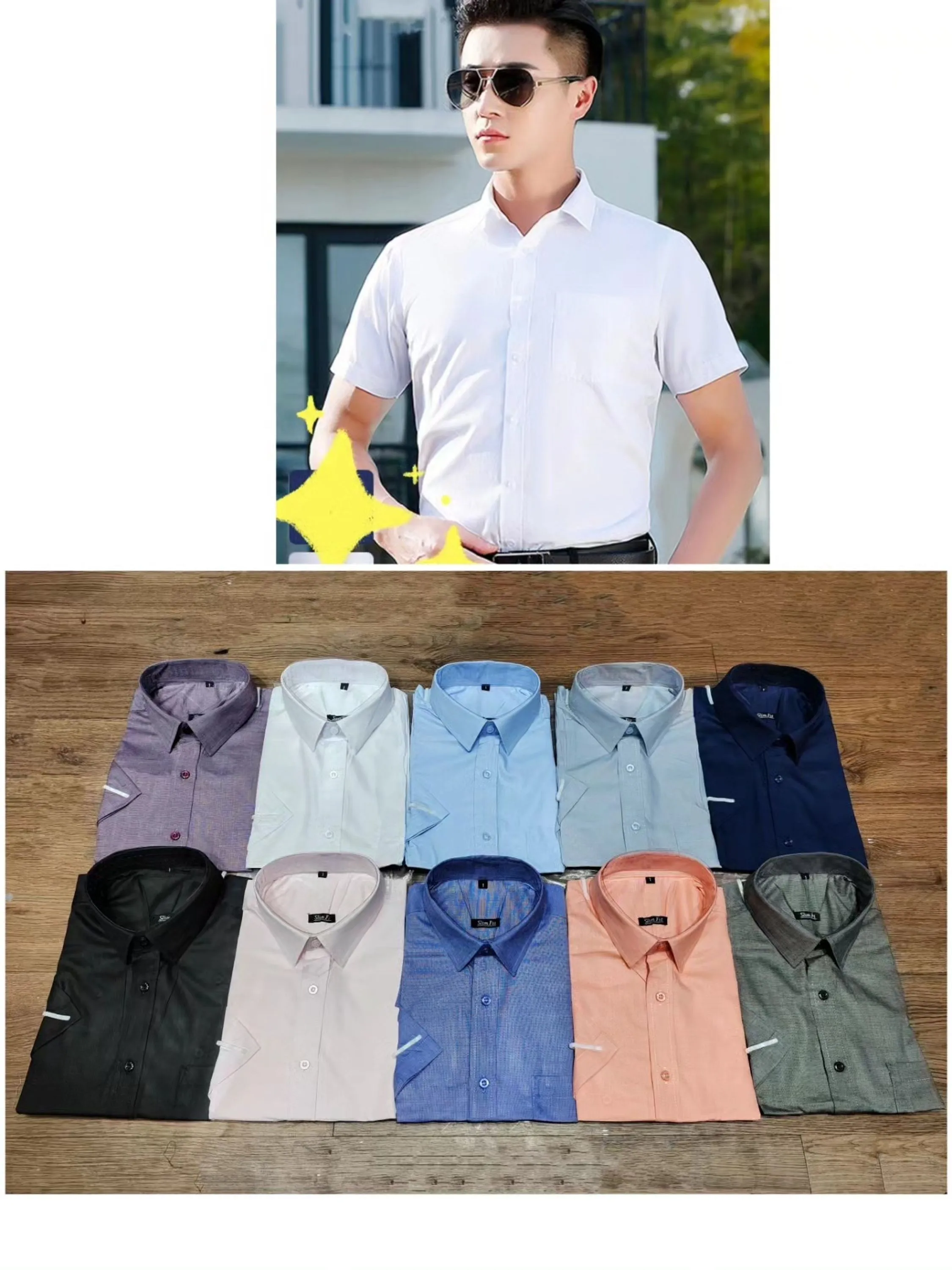 Camisa Social Masculina Manga curtas Slim Fit Com Bolso Casual Ideal Para Trabalho, Casamento, Festas.