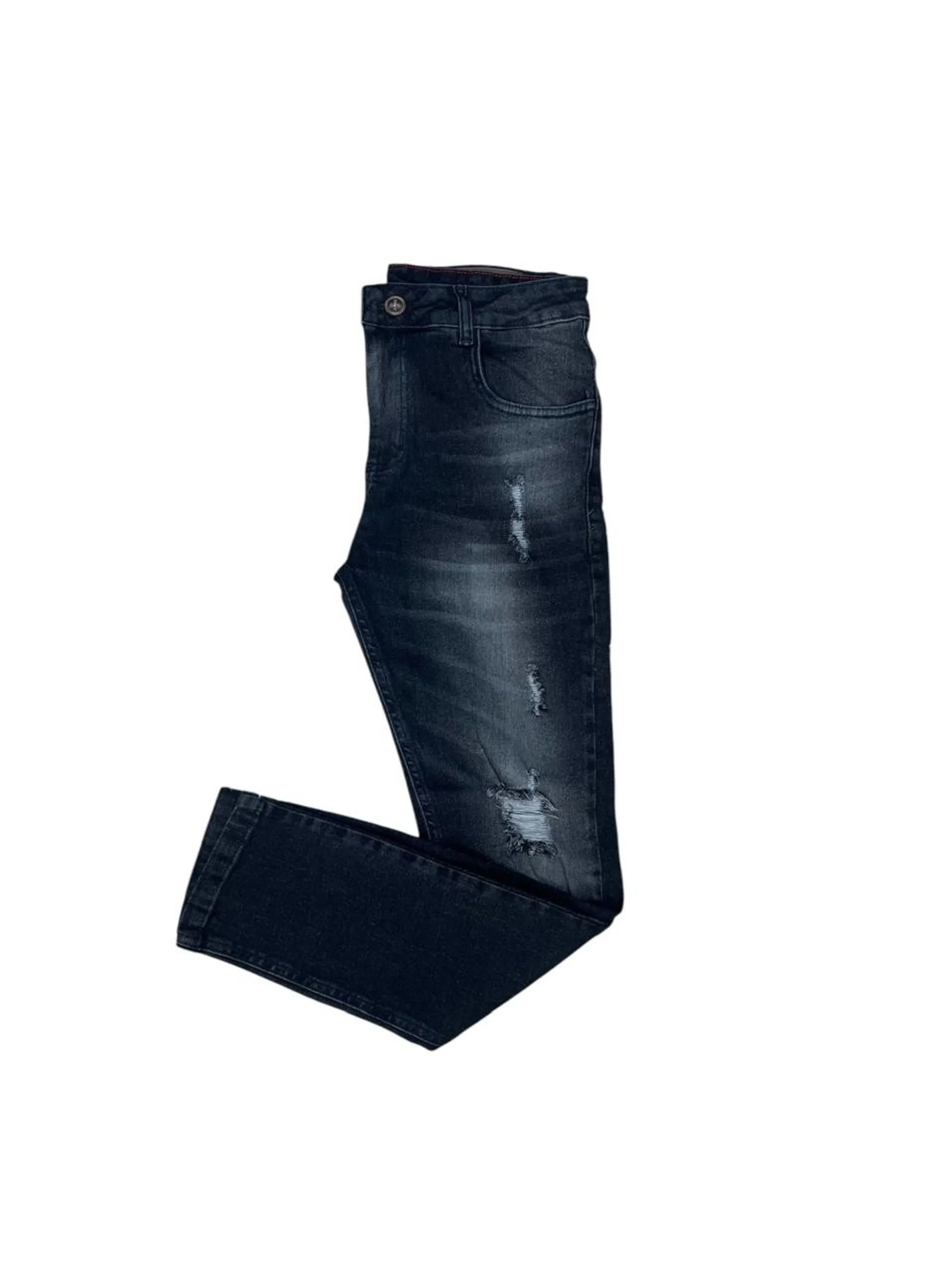 Calça masculina jogador rasgado preto grafite