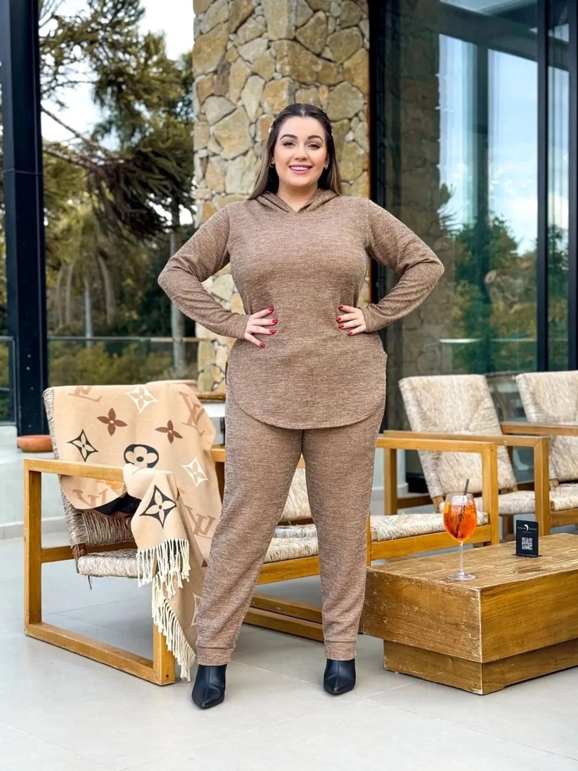 Conjunto lã canelada JD