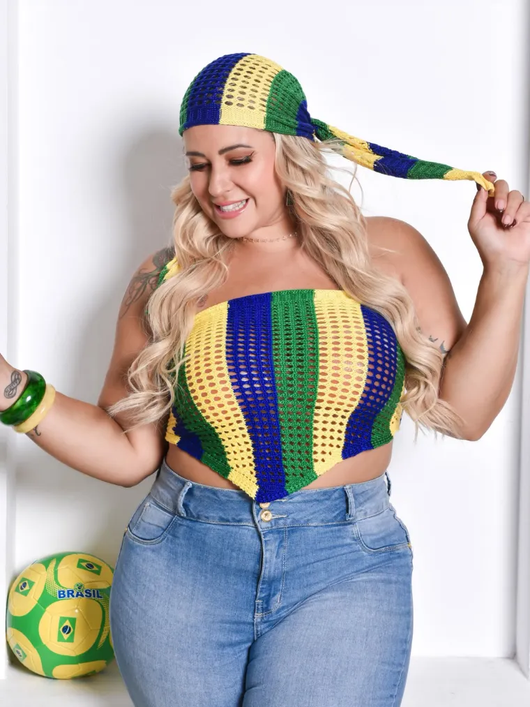 Lenço tricot plus size con