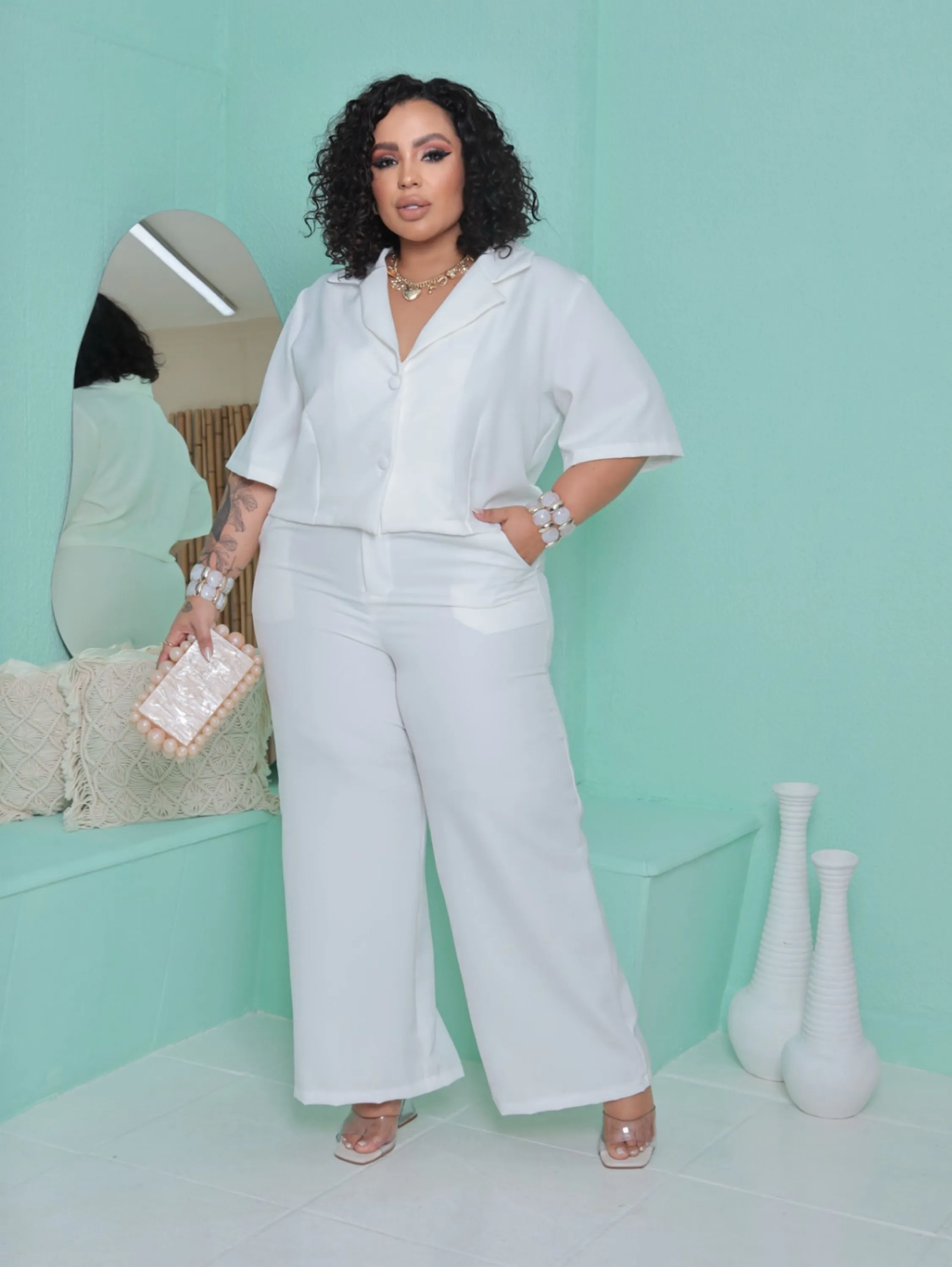 Conjunto Boss alfaiataria plus size mel