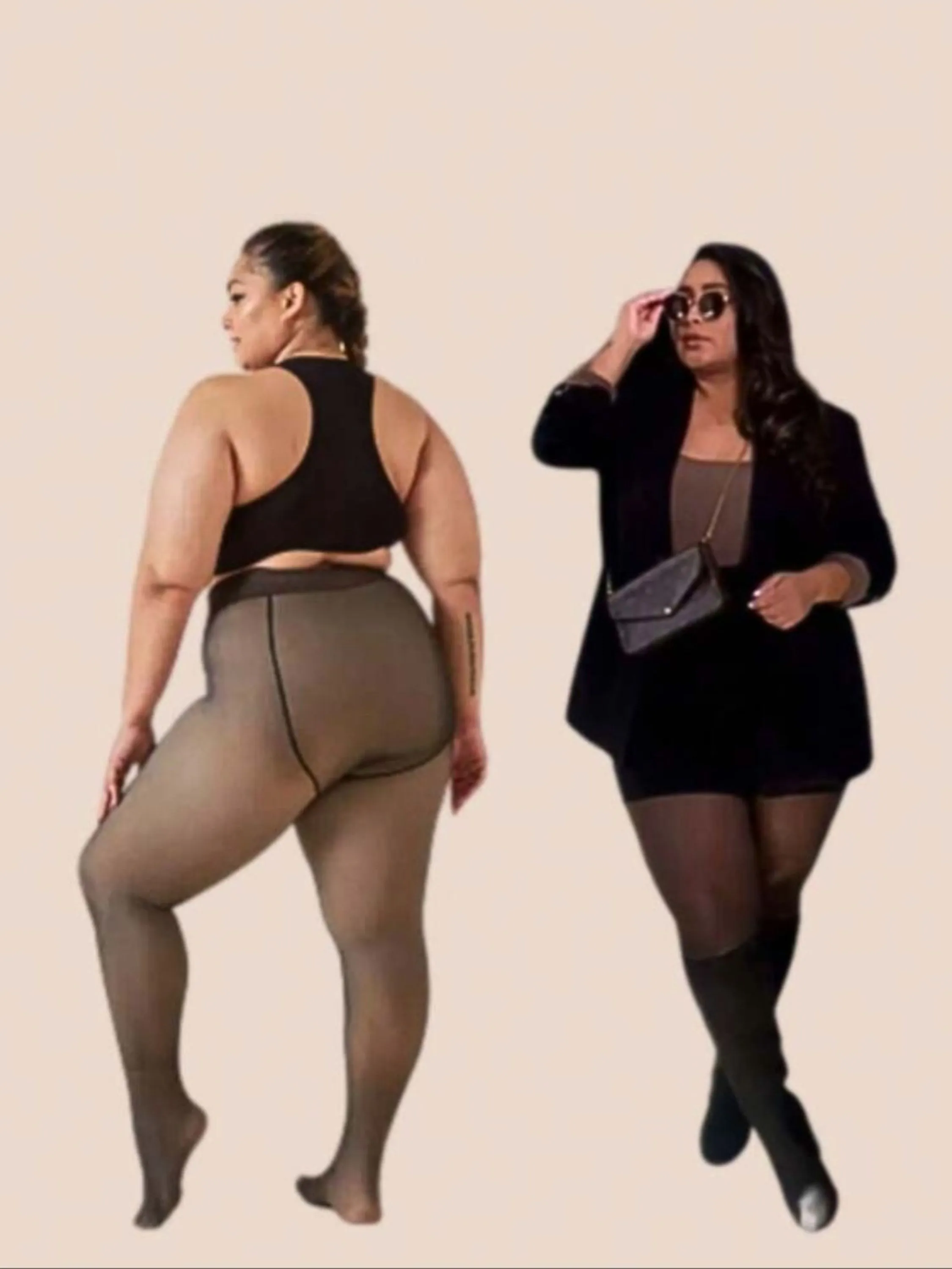 Meia calça peluciada plus size