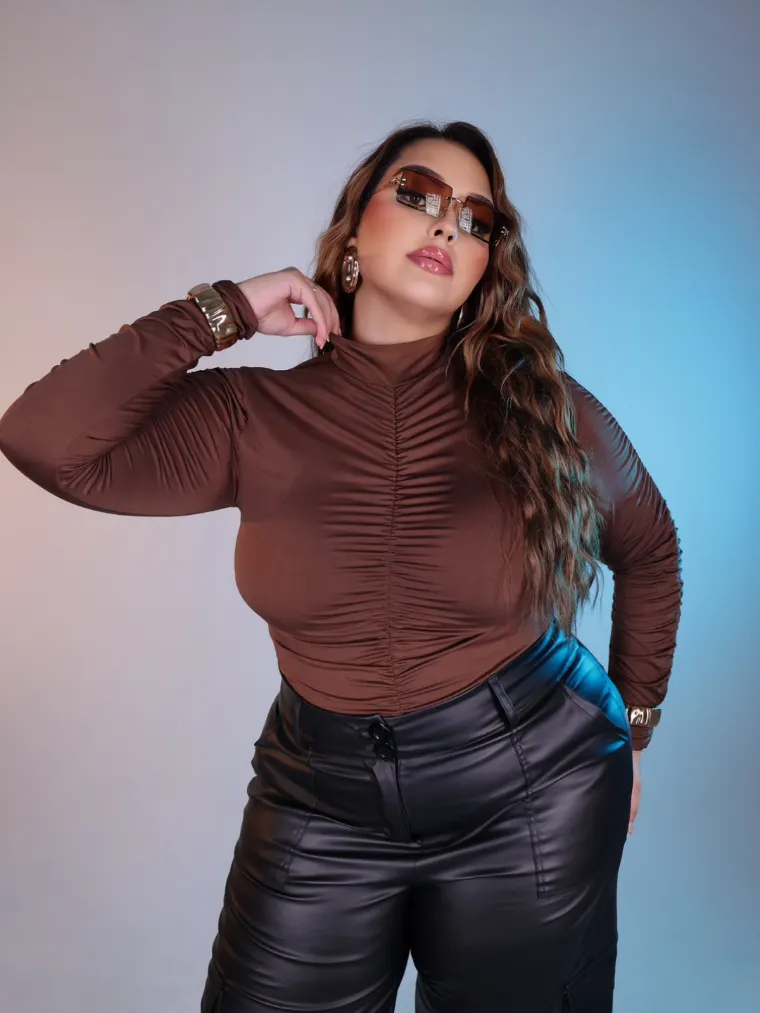 Body drapeado plus size ms