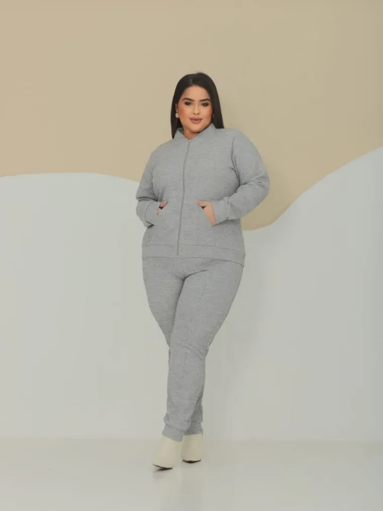 Conjunto zíper plus size adri