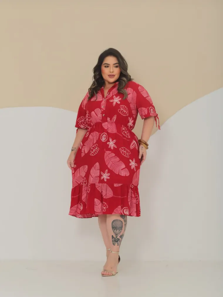 Vestido estampado plus size iris