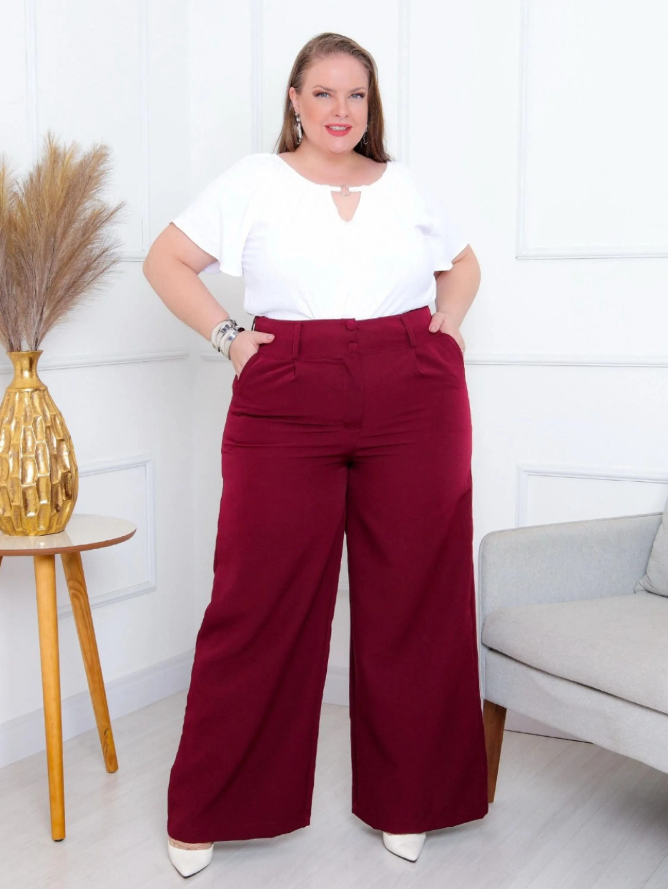 Calça alfaiataria plus size Lau