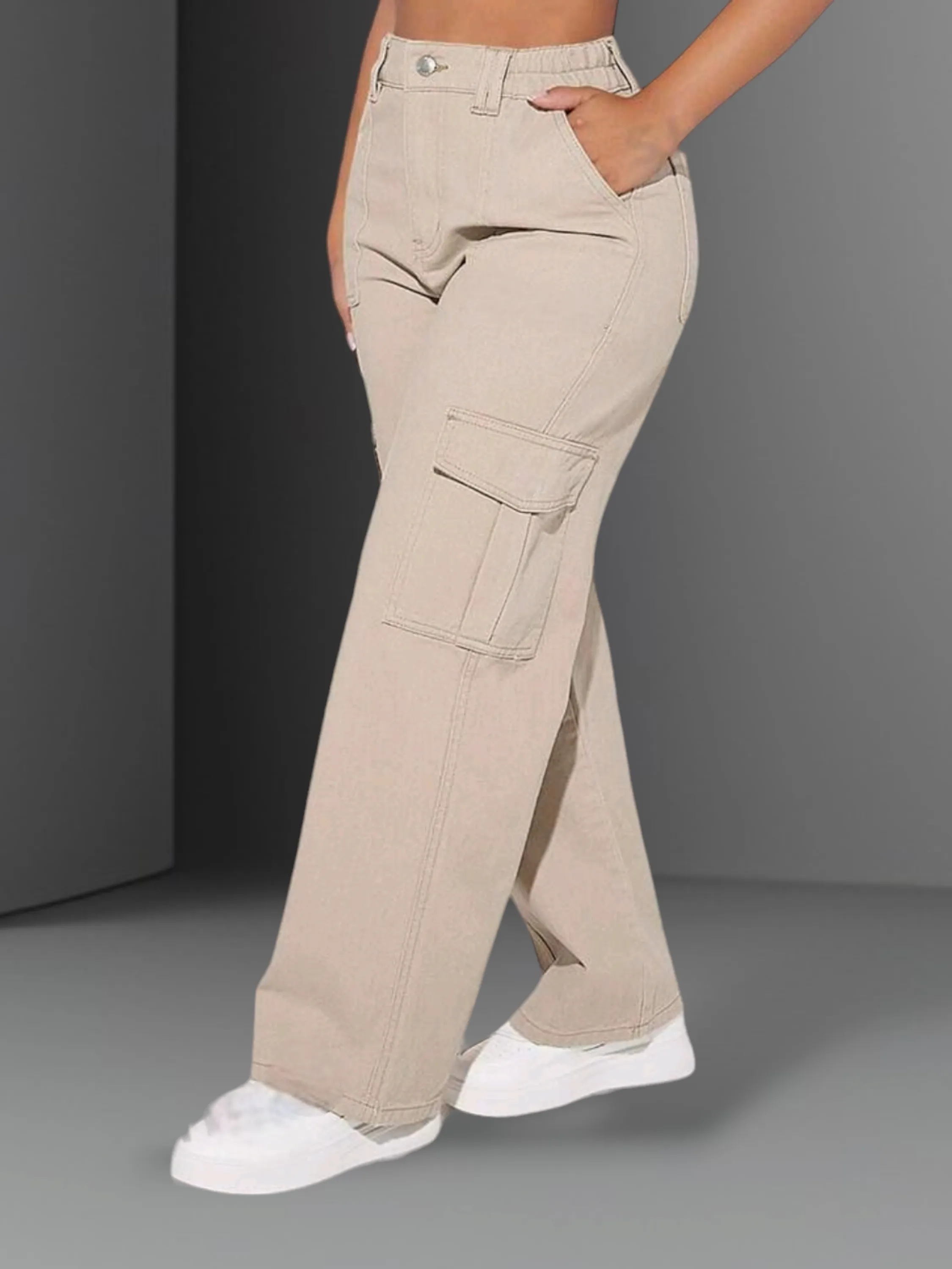 Cargo jeans wide leg jeans ( pantalona feminina )