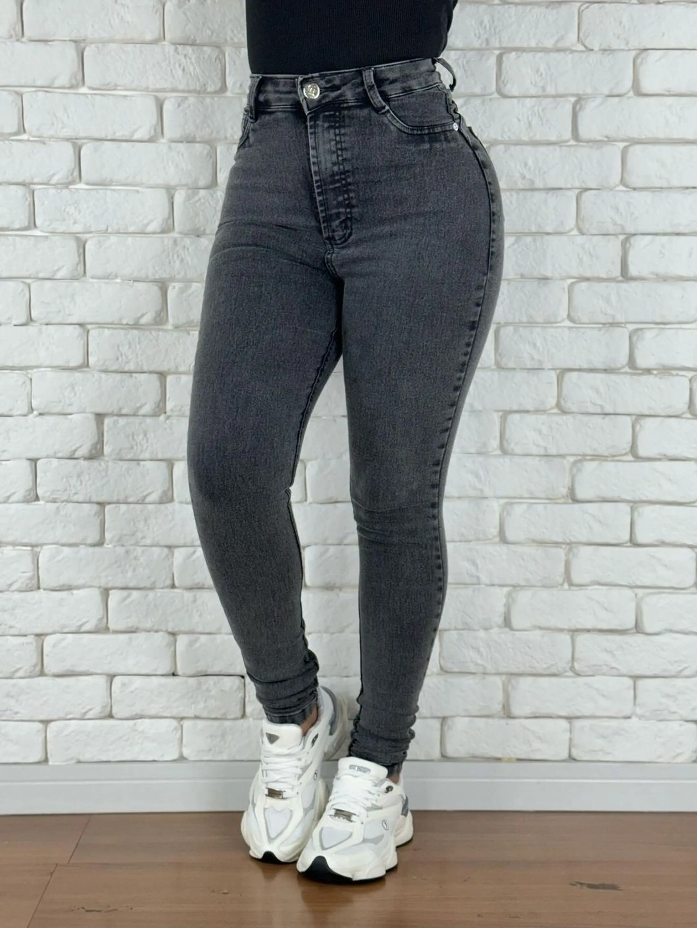 Calça jeans grafit skinny cinza feminina