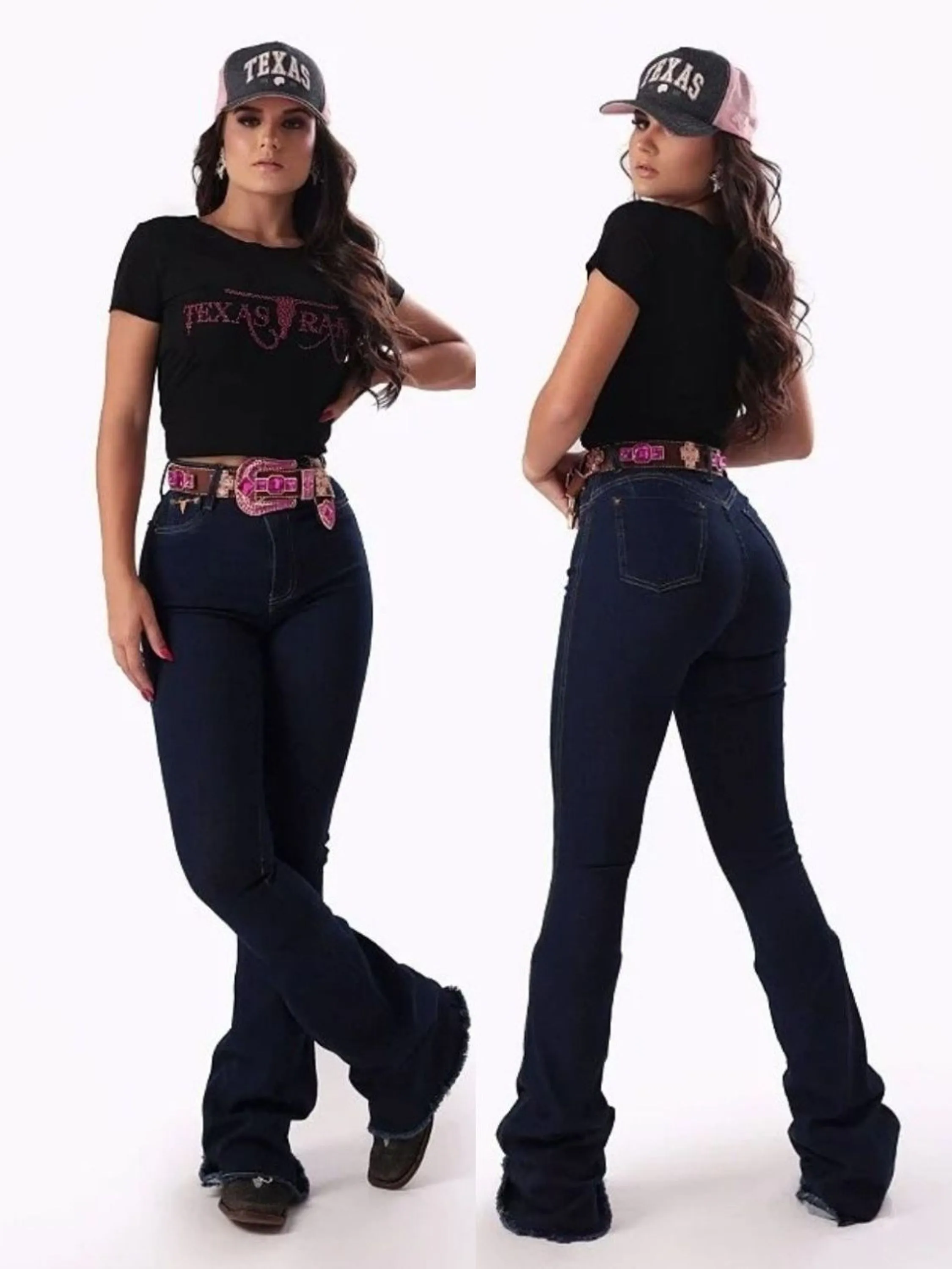 Calça flare country jeans feminina