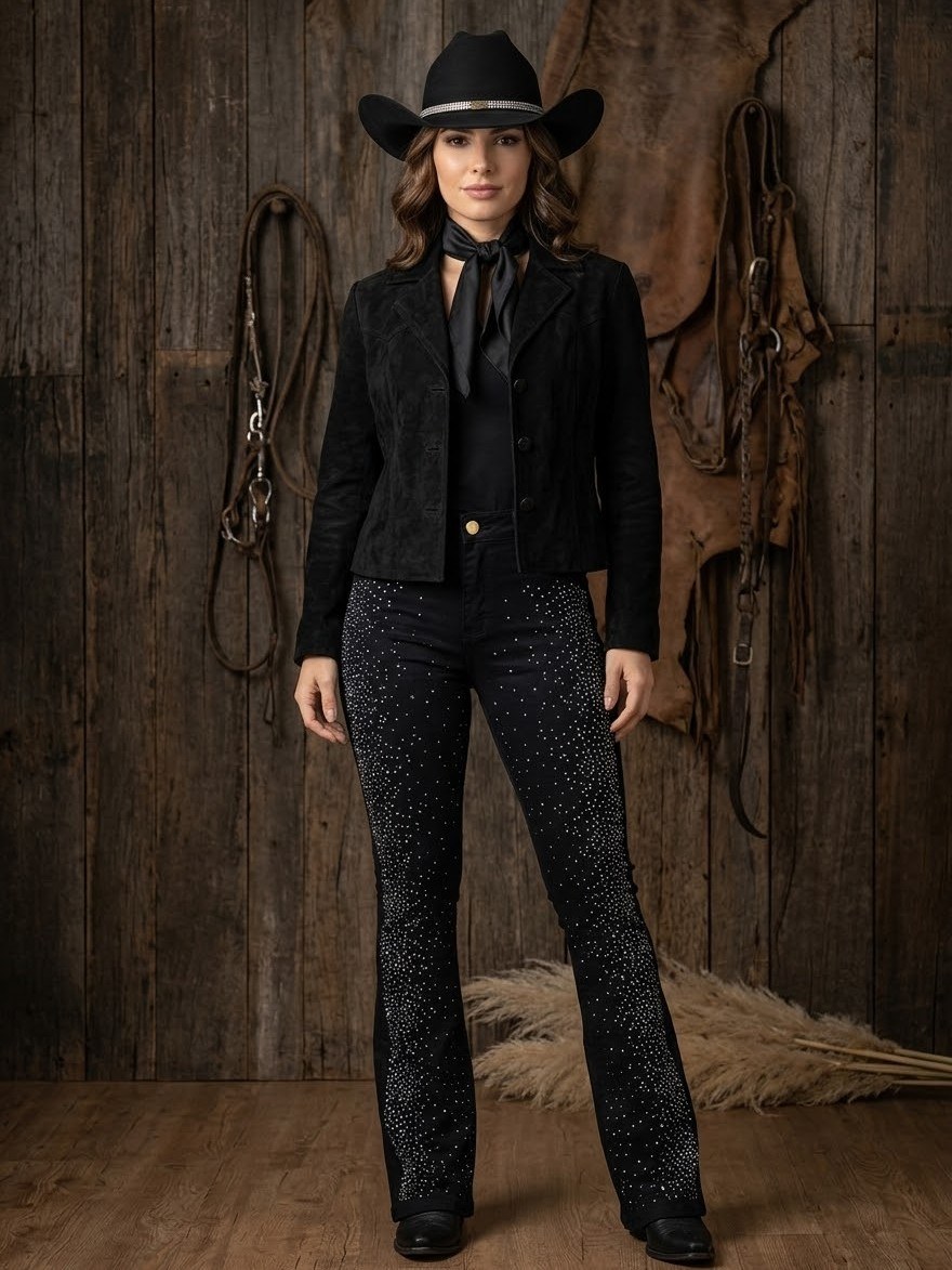 Calça jeans flare country feminina
