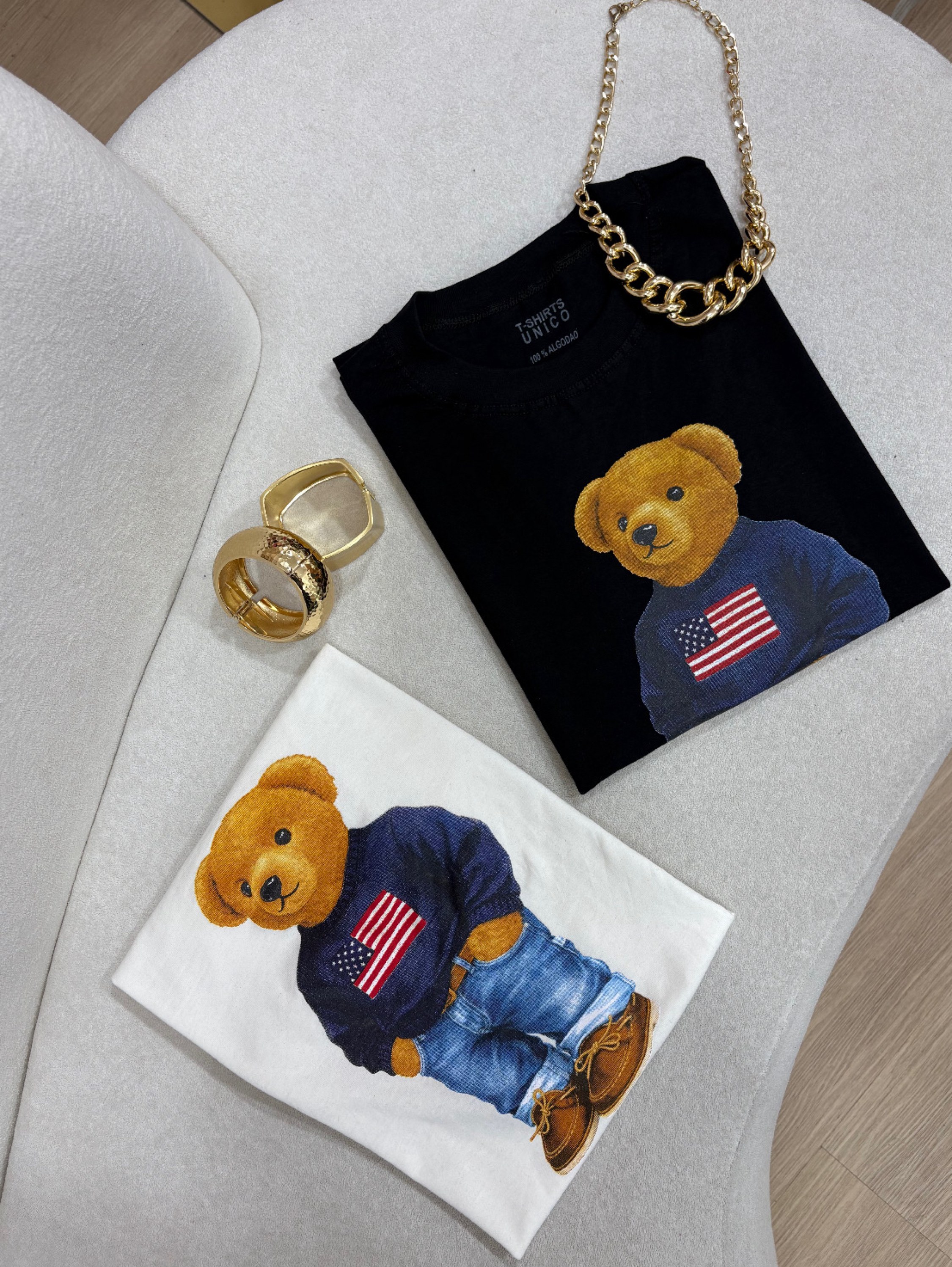 T-shirt urso 100% Algodão
