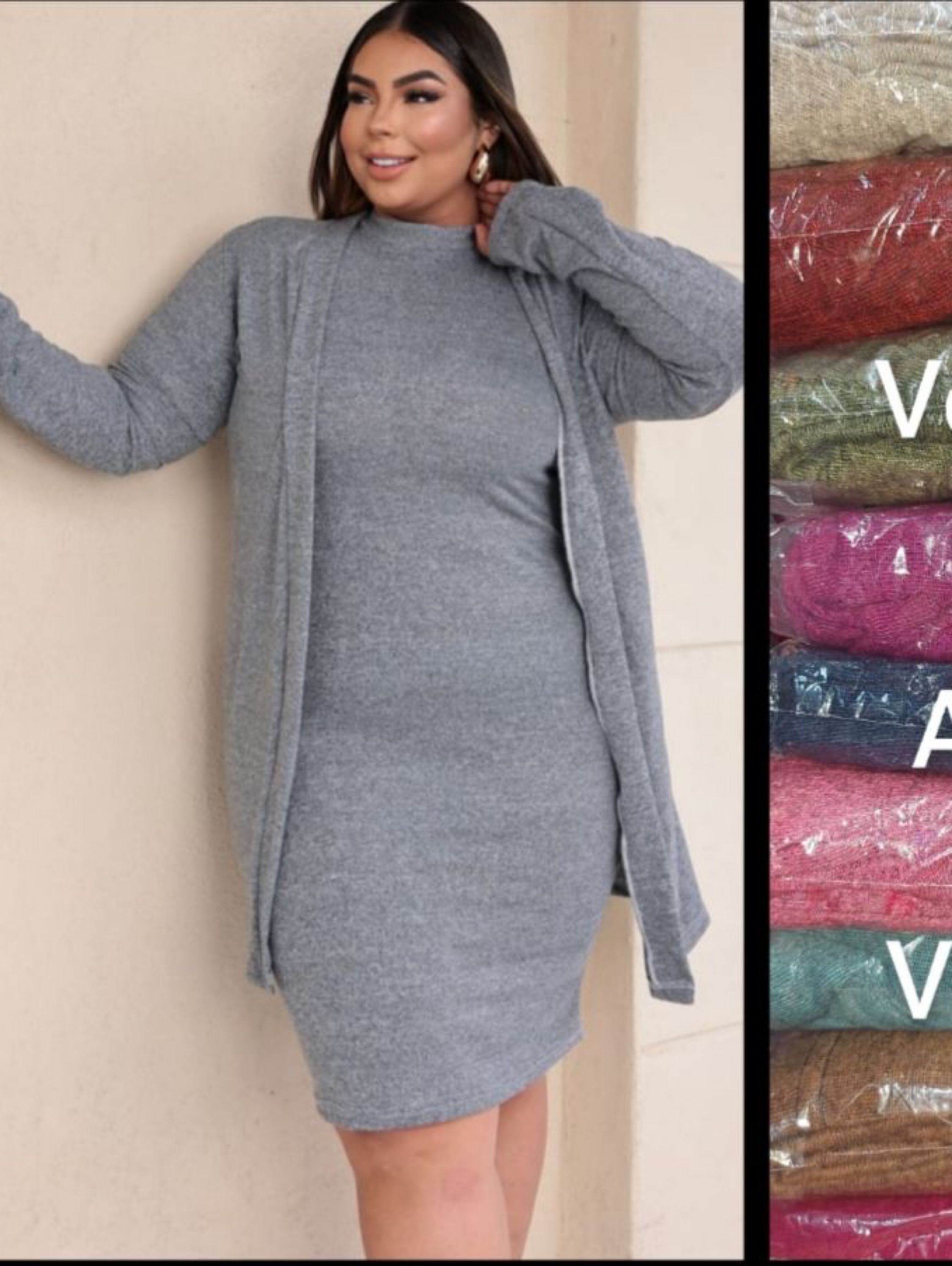 Vestido cardigã plus size