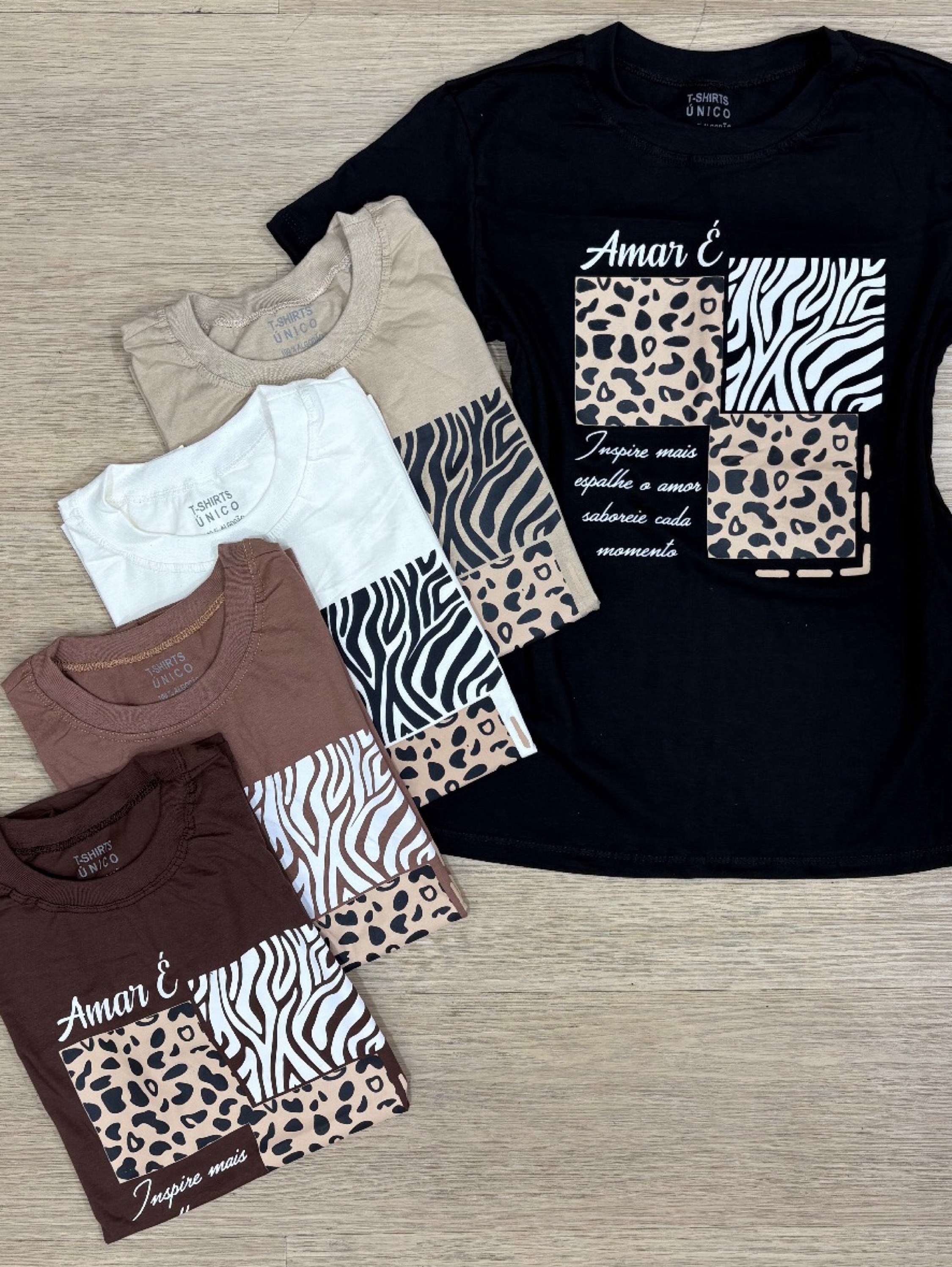 T-shirt animal print 100% Algodão