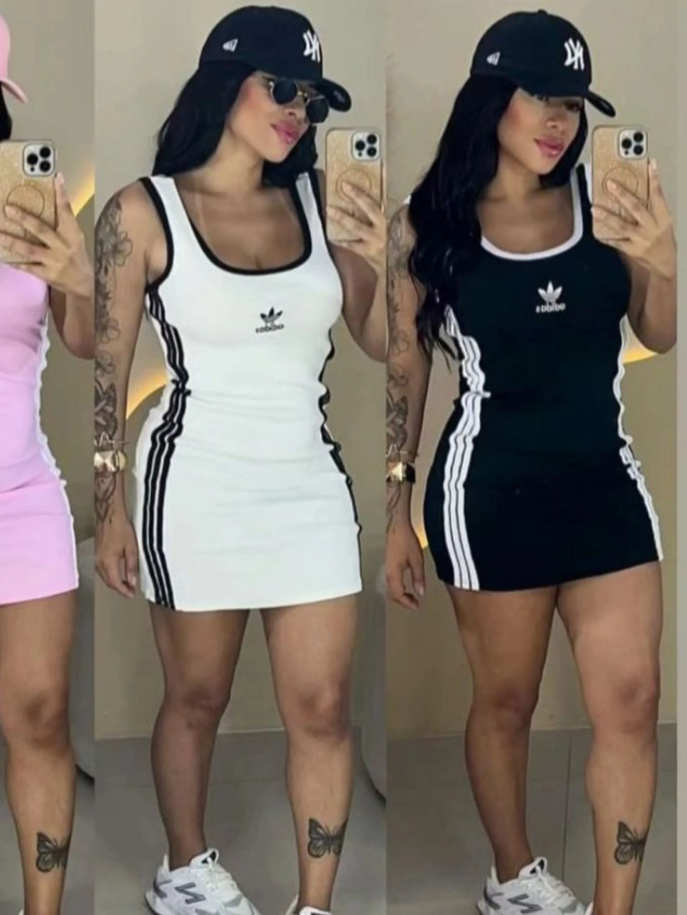 Vestido regata adidas bordado