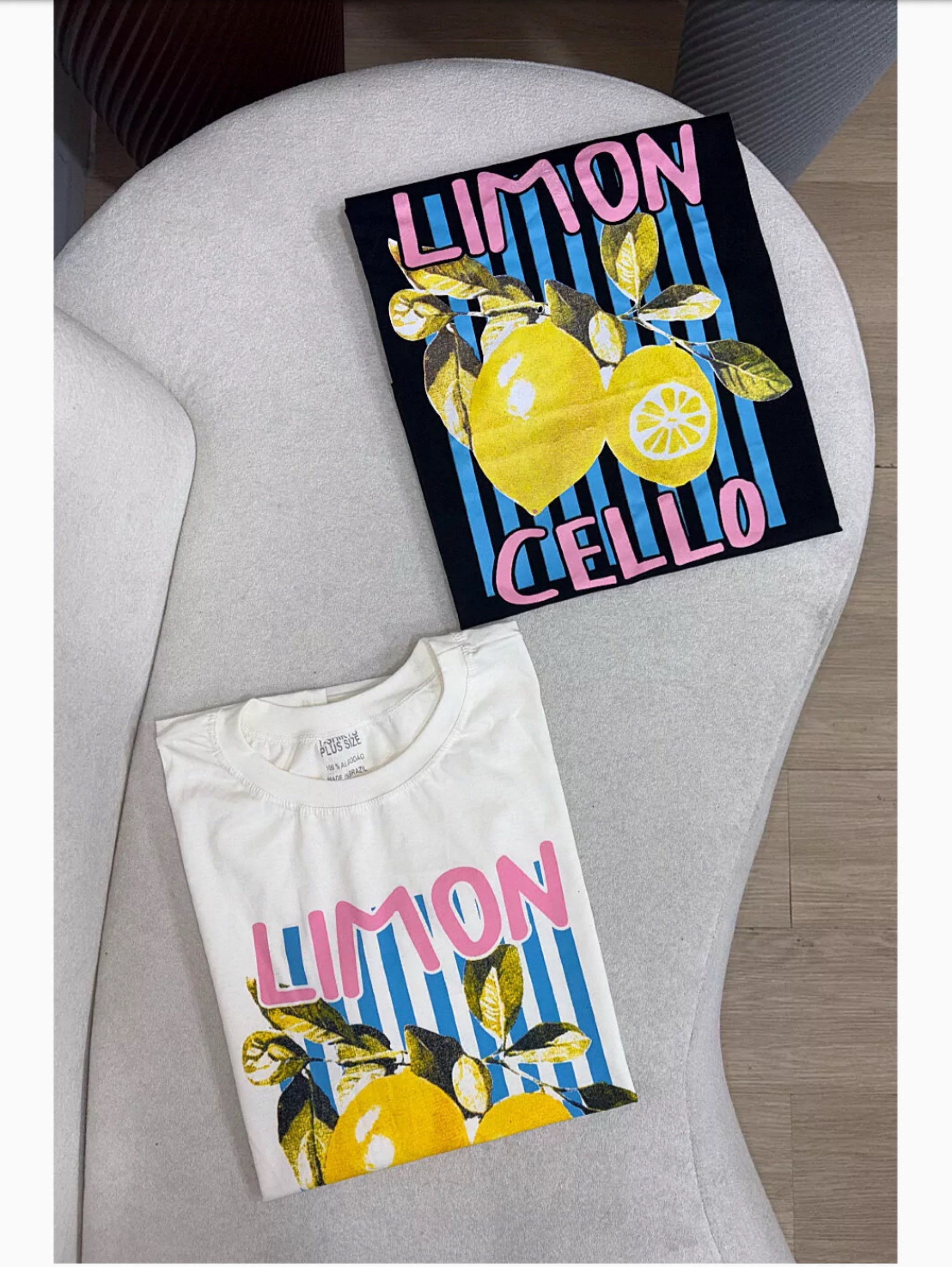 T-shirt limão 100% Algodão veste até G