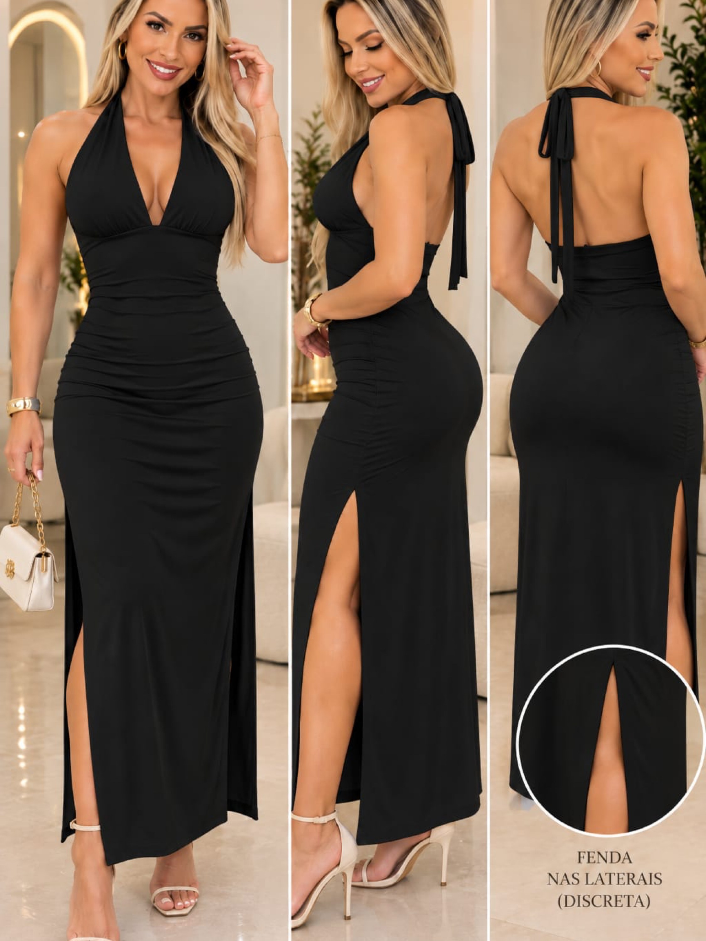 Vestido mid poliamida