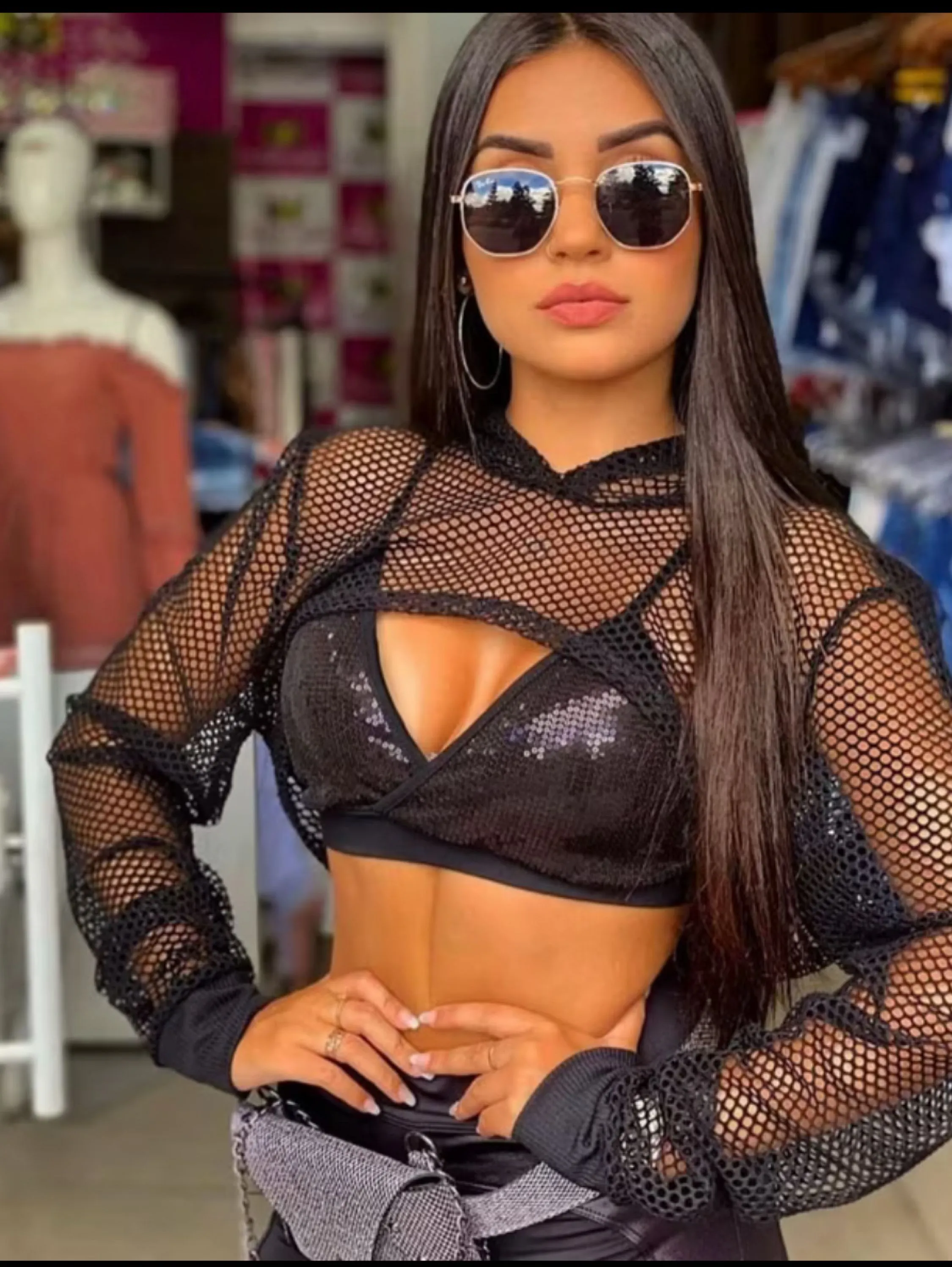 Bolero arrastão tule com capuz