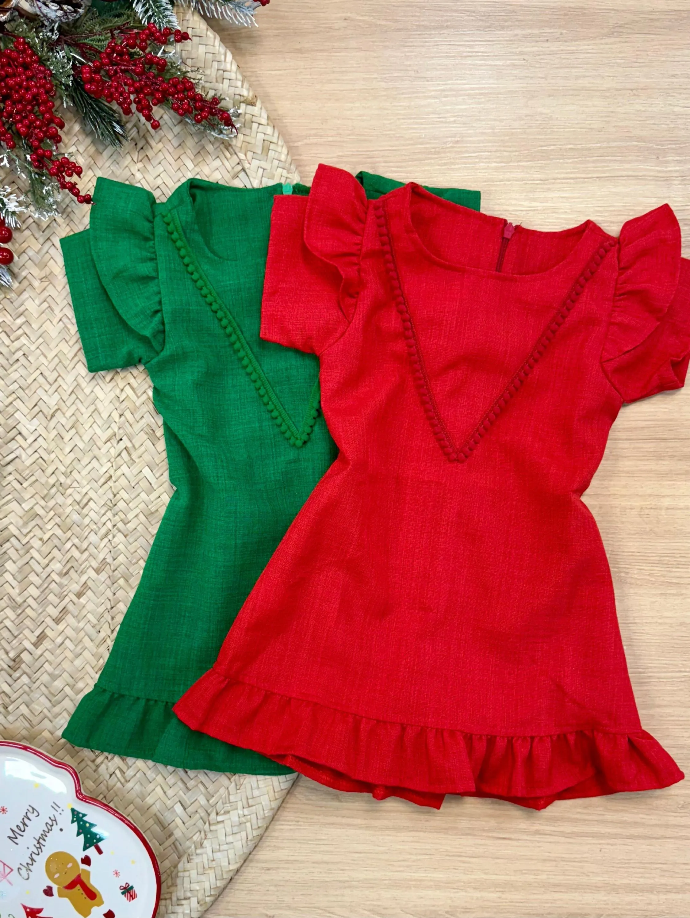 Vestido infantil coleção natal