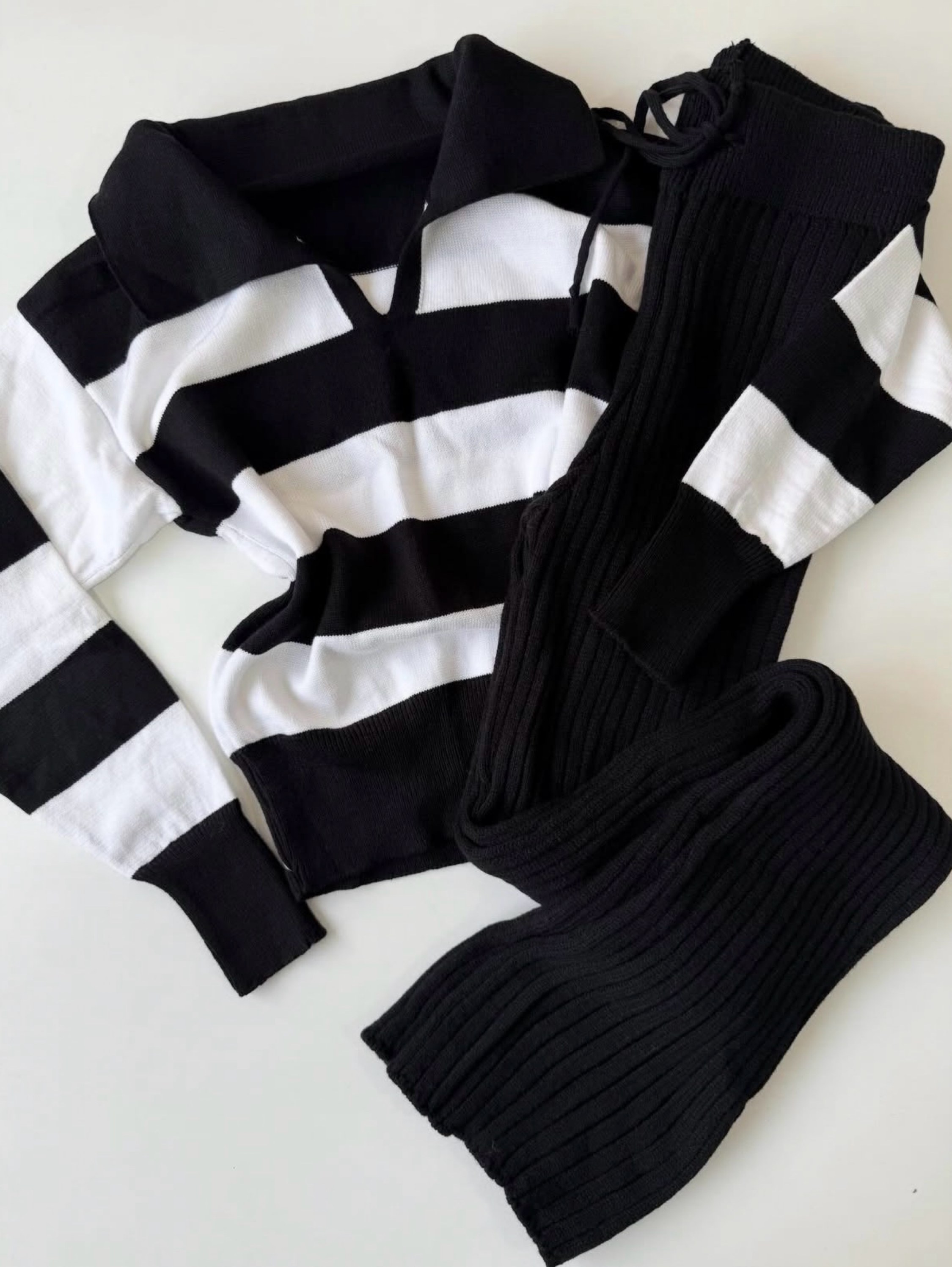 Conjunto tricô modal blusa polo