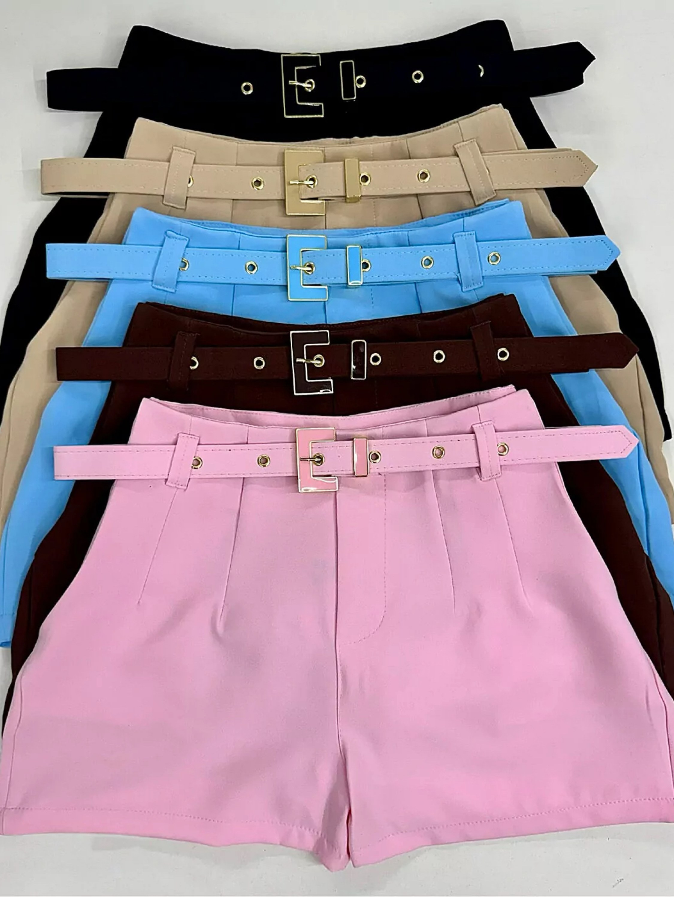 Short alfaiataria com cinto