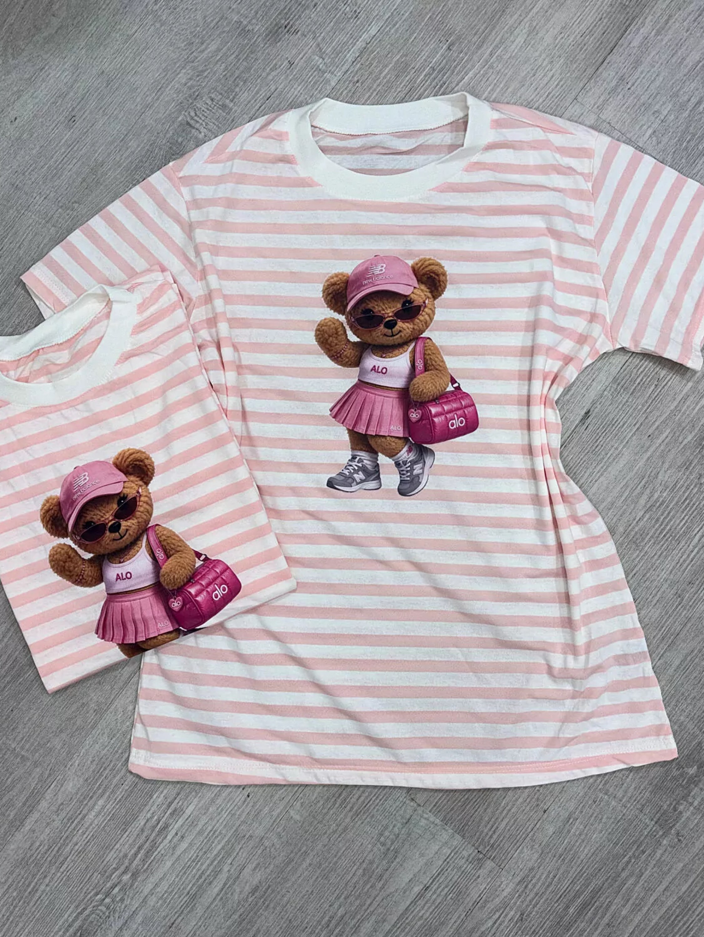T-shirt listrada Rosa bb