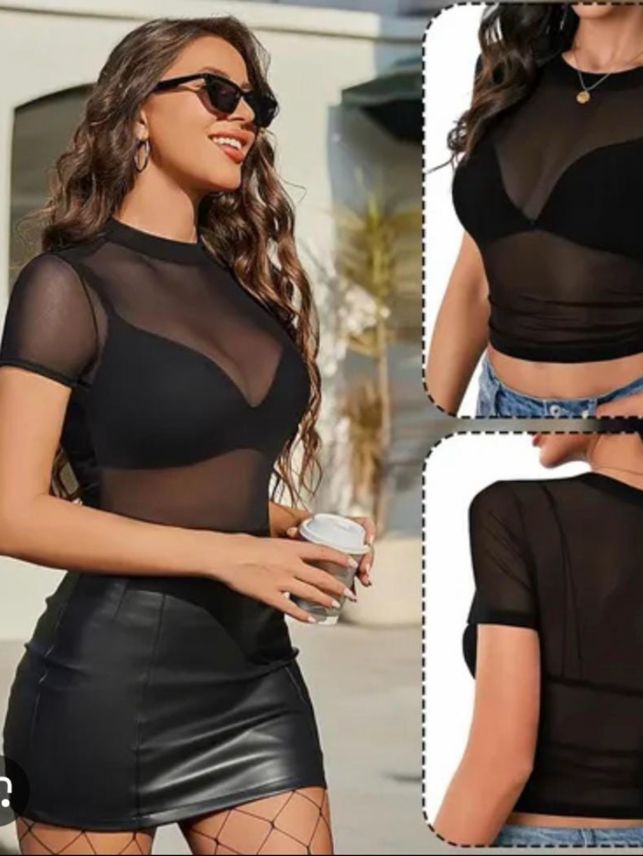 Blusa tule manga curta