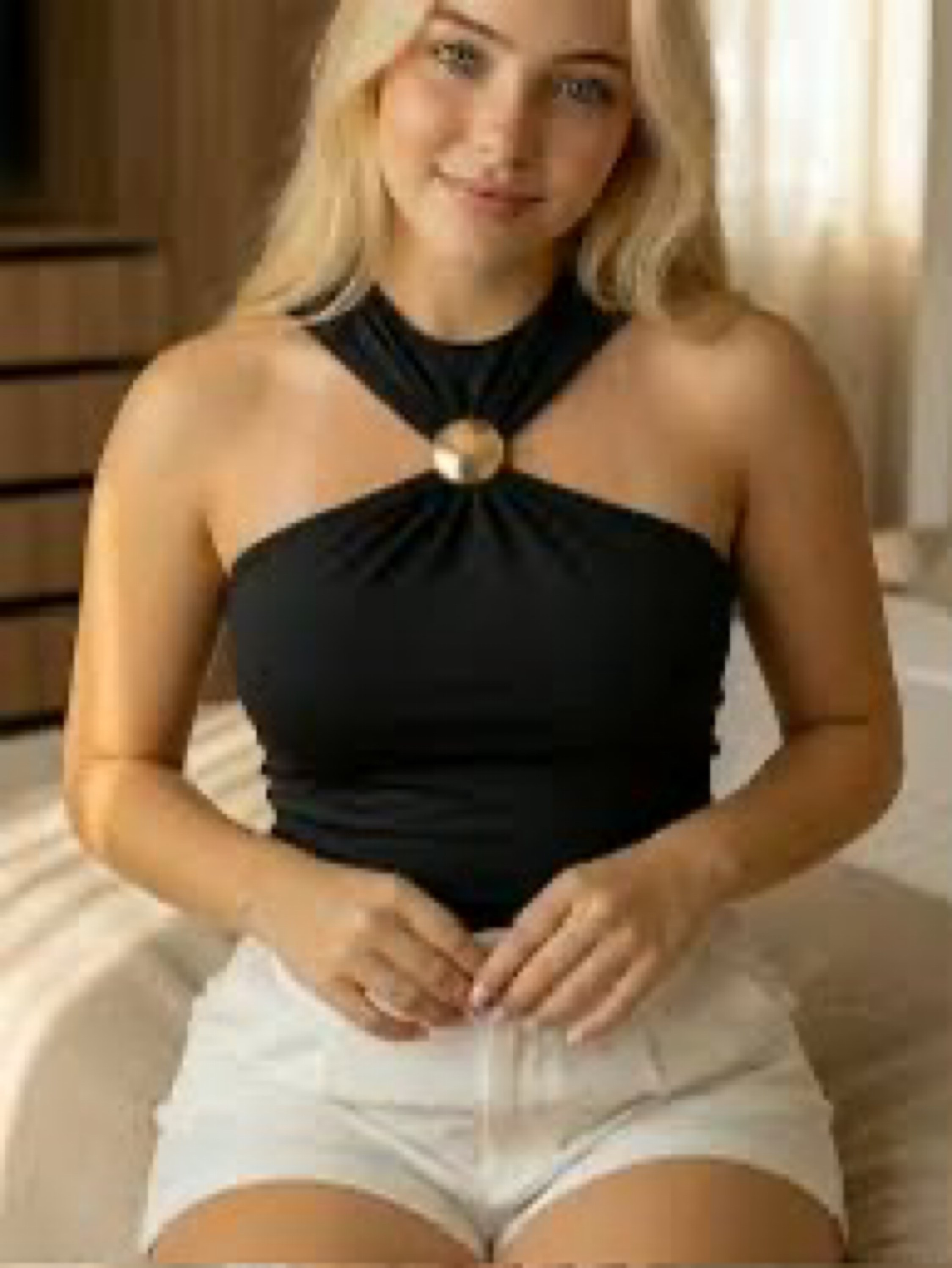 Blusa detalhe em fivela com bojo