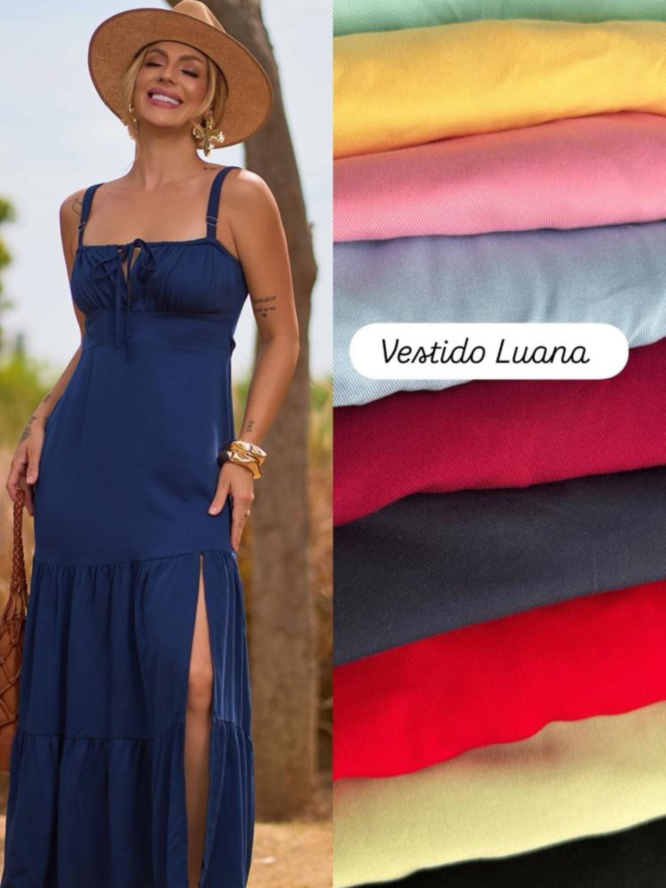 Vestido longo viscolinho