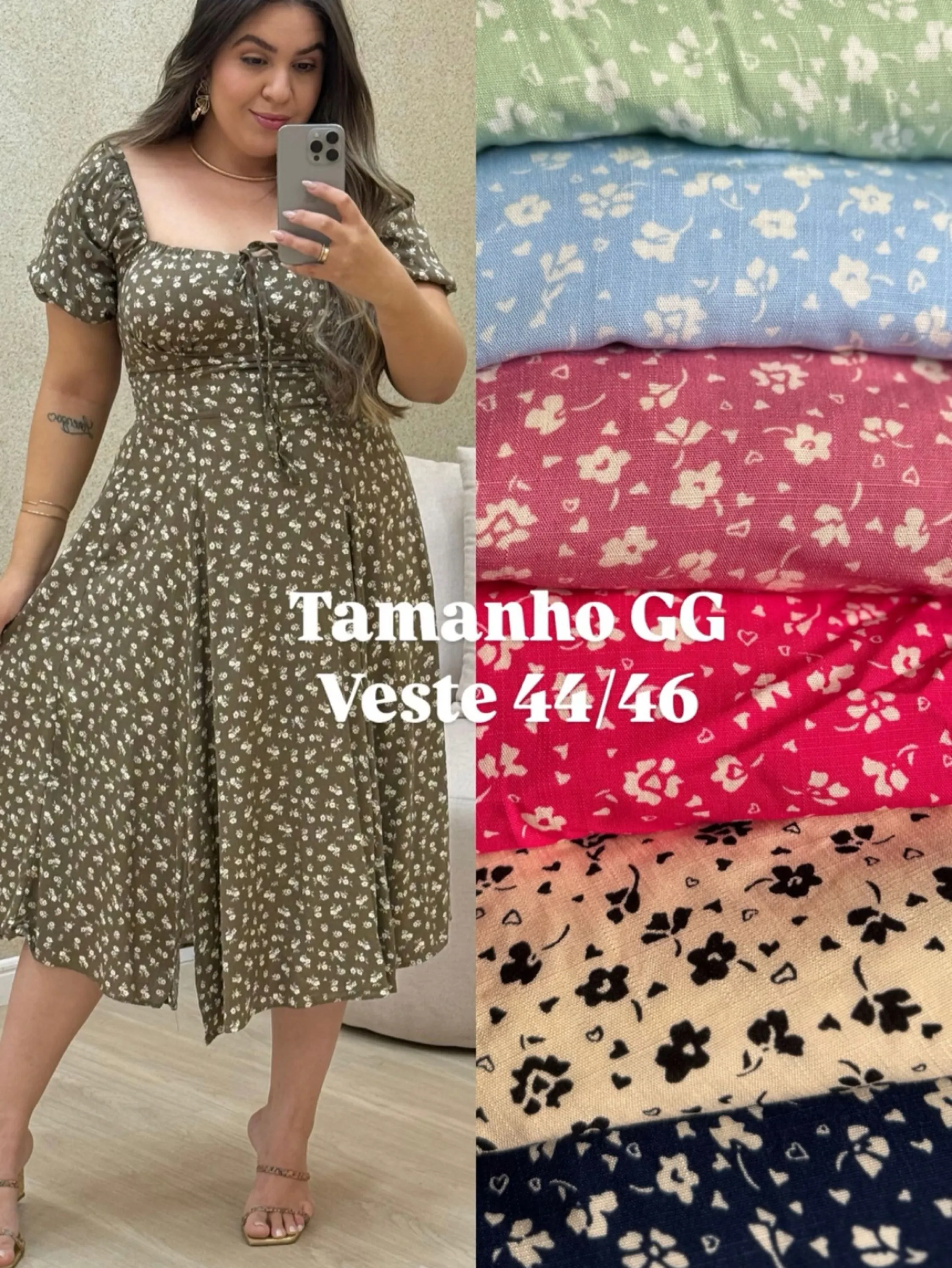 Vestido plus size estampado