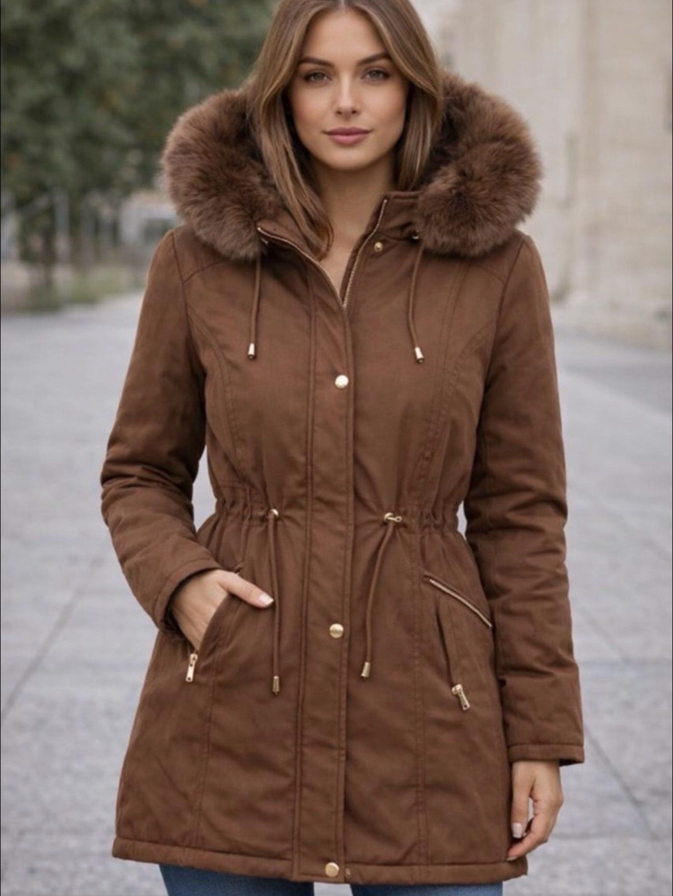 Parka sarja com toca