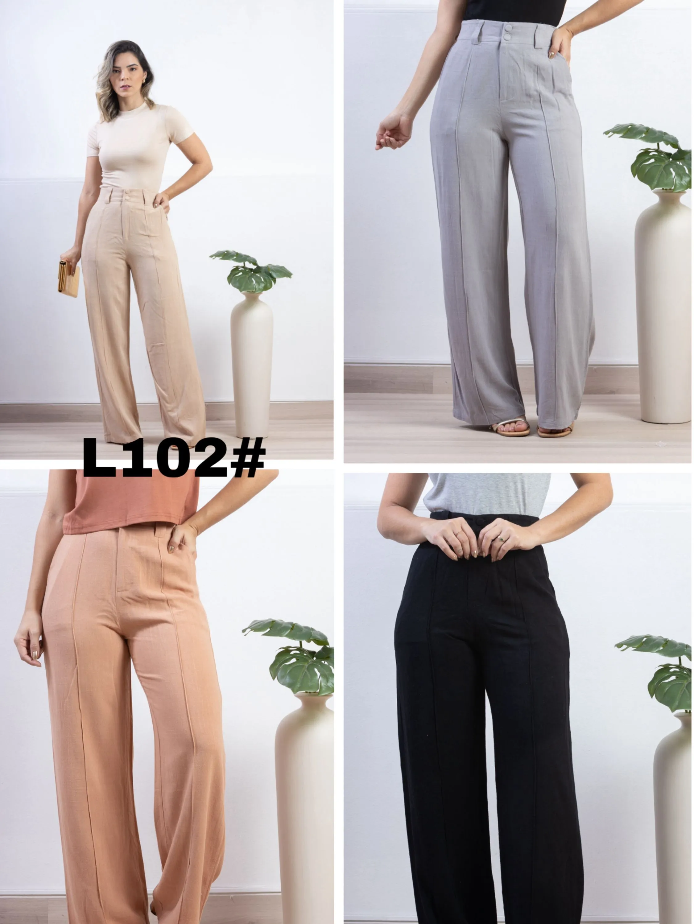 Calça em linho L-102#