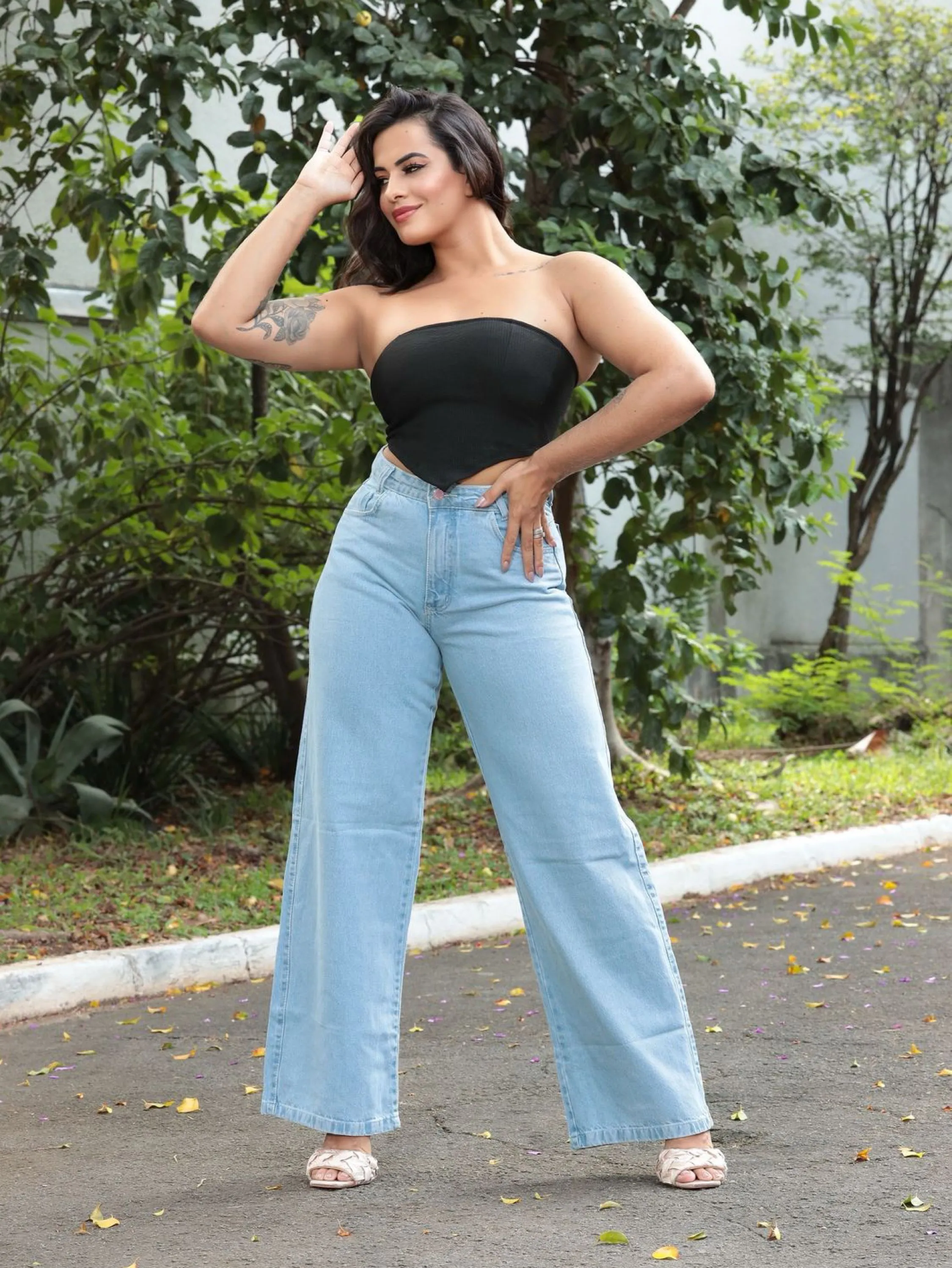 Calça Jeans Wideleg