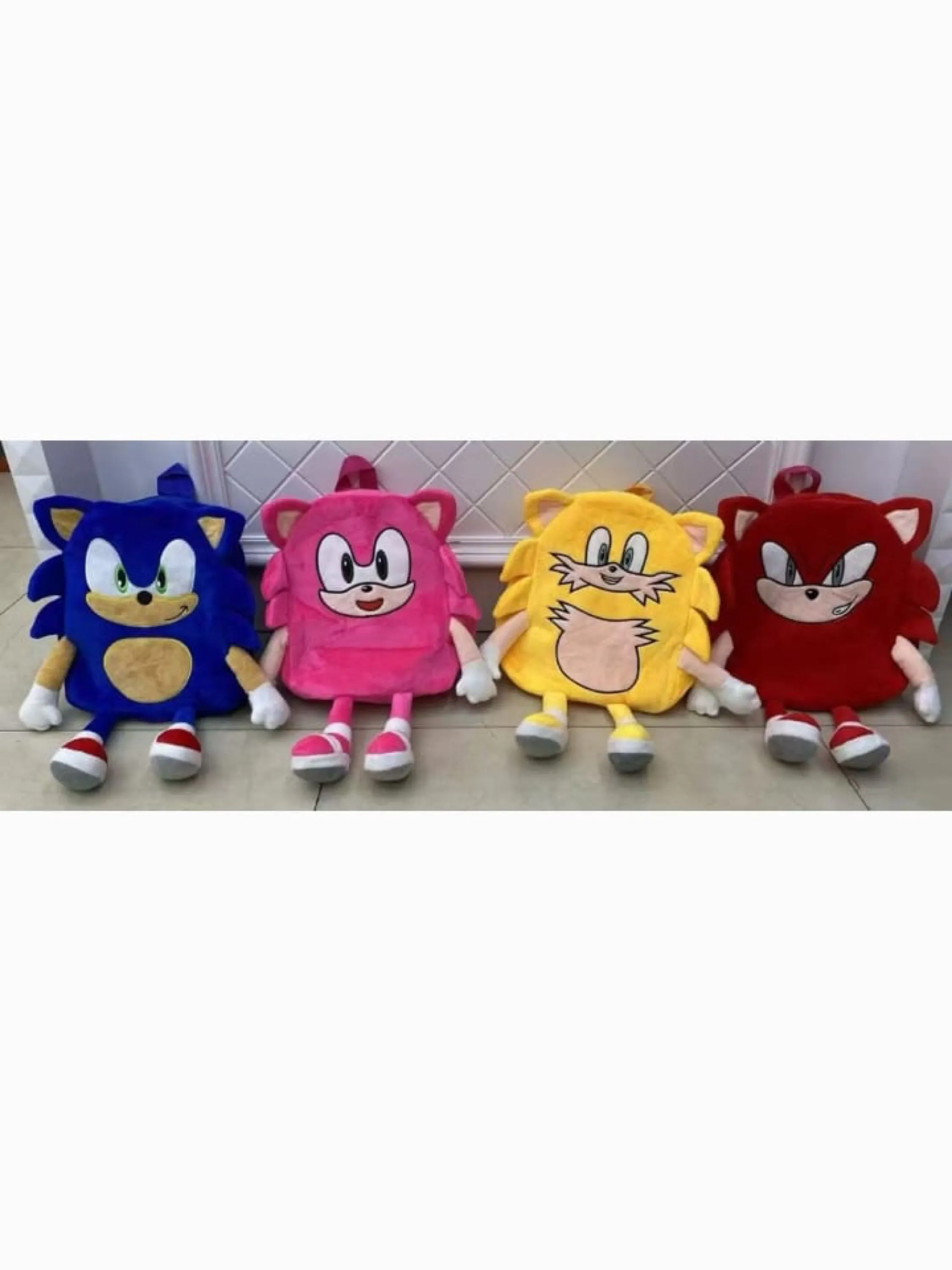 Mochila infantil de pelúcia- personagens do sonic