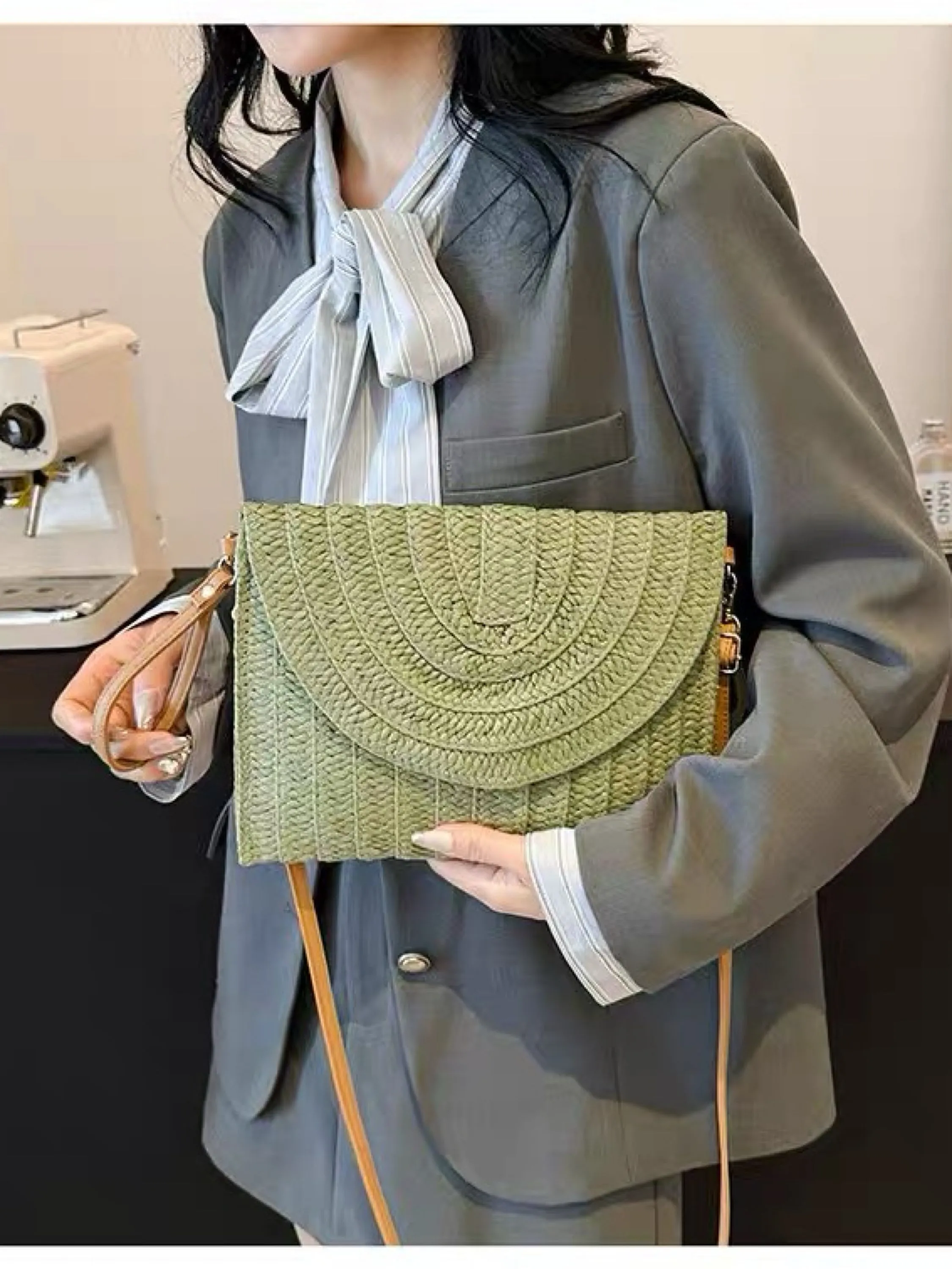 Bolsa Transversal Palha Trançada Boho 86027