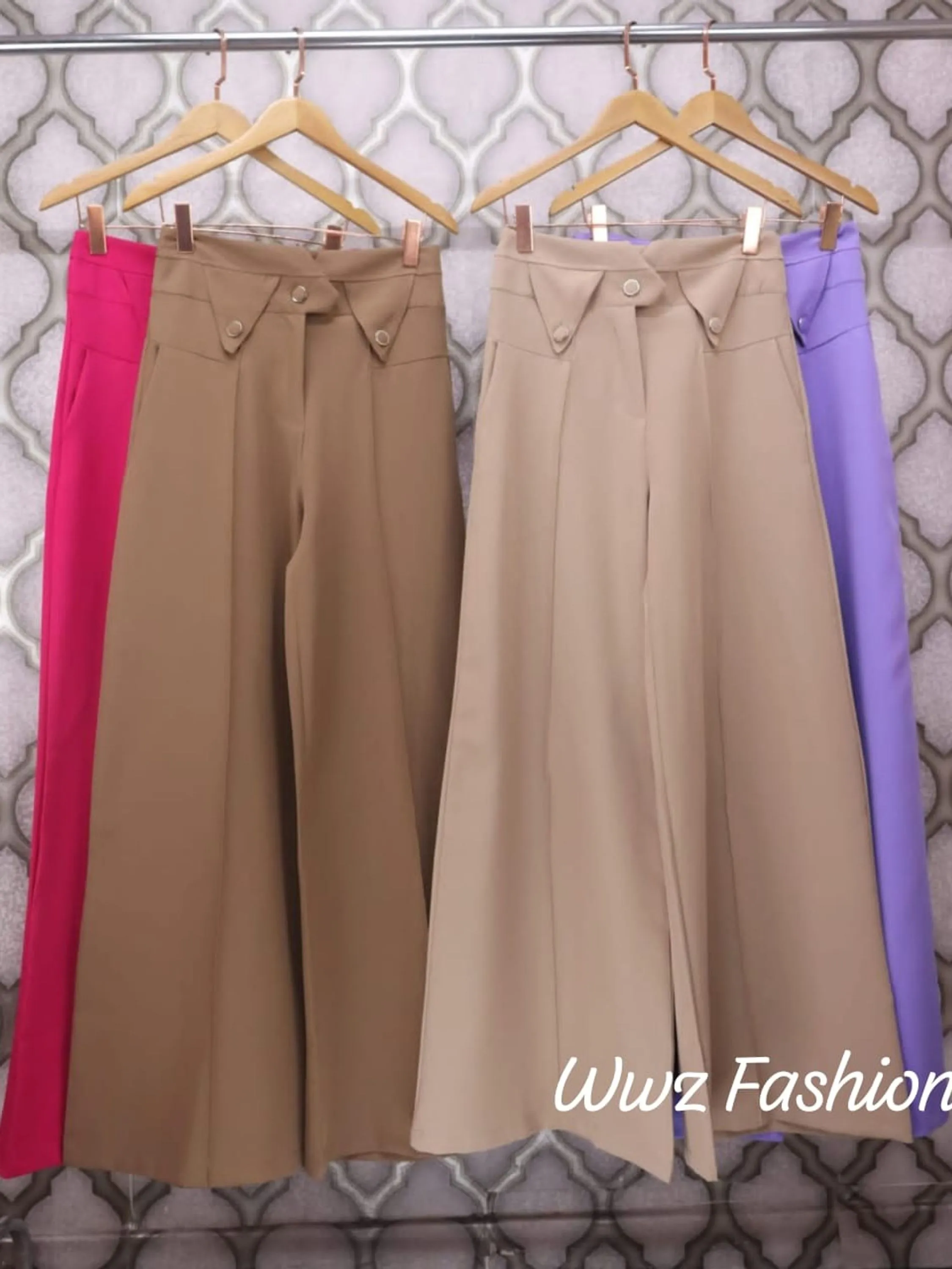 Wwz Fashion Calça Pantalona Gabardine 8446